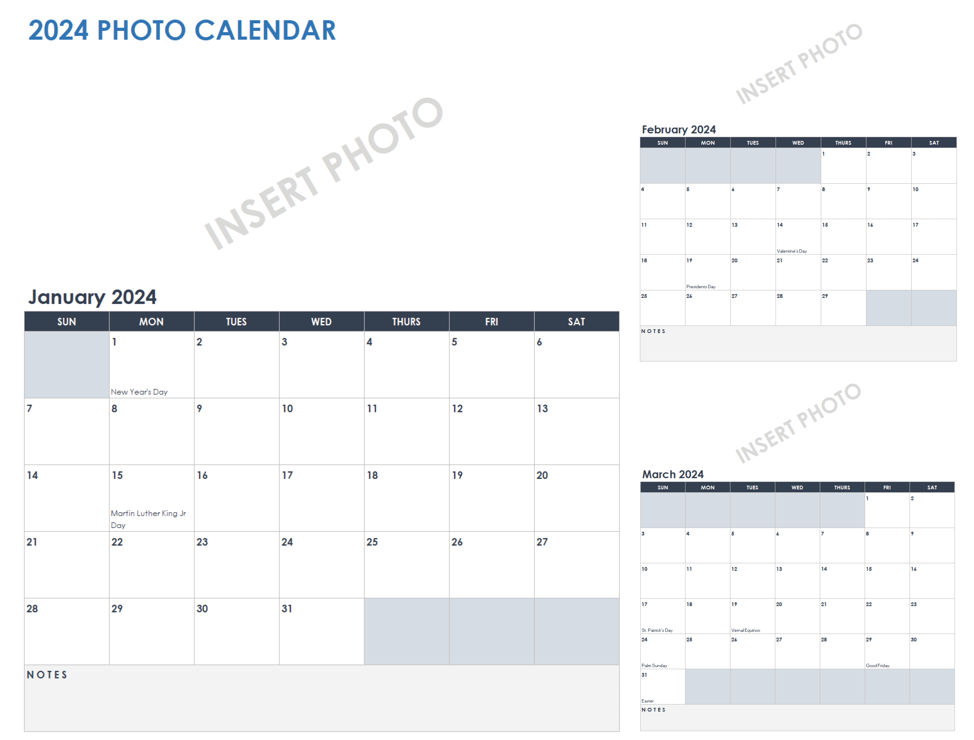 2024 Photo Calendar Template
