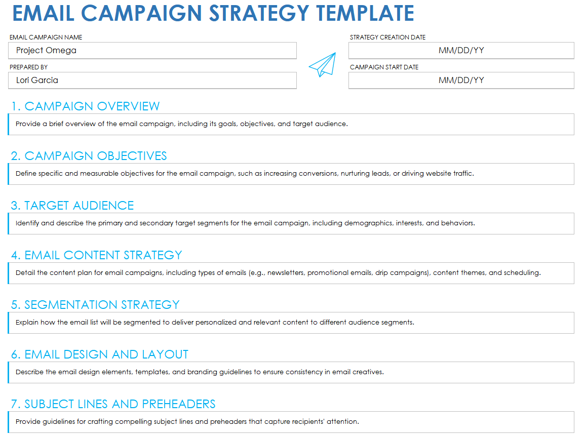 Email Campaign Strategy Template
