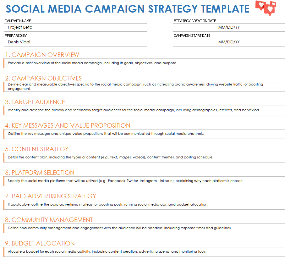 Social Media Campaign Strategy Template