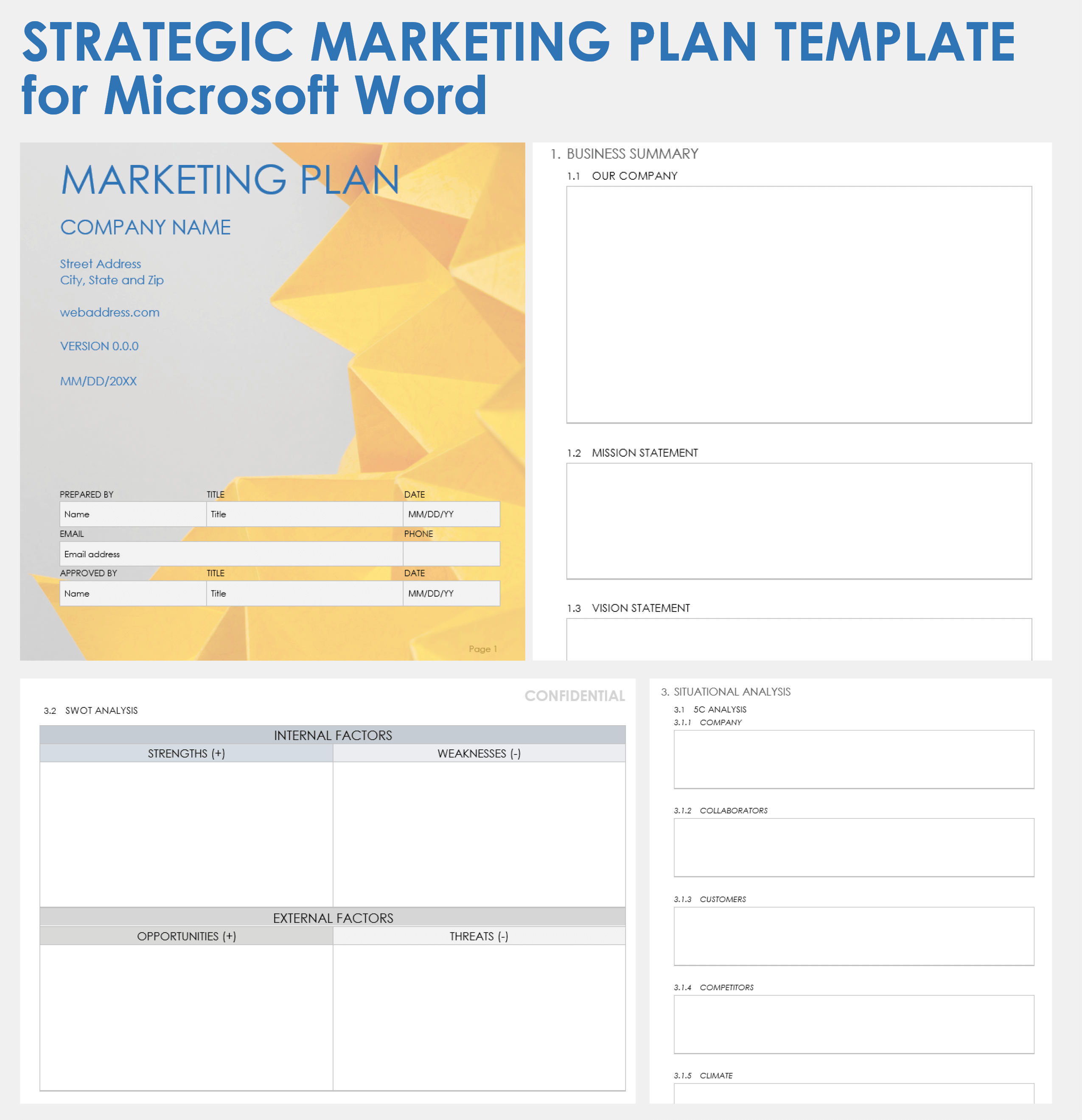 Strategic Marketing Plan Template Word