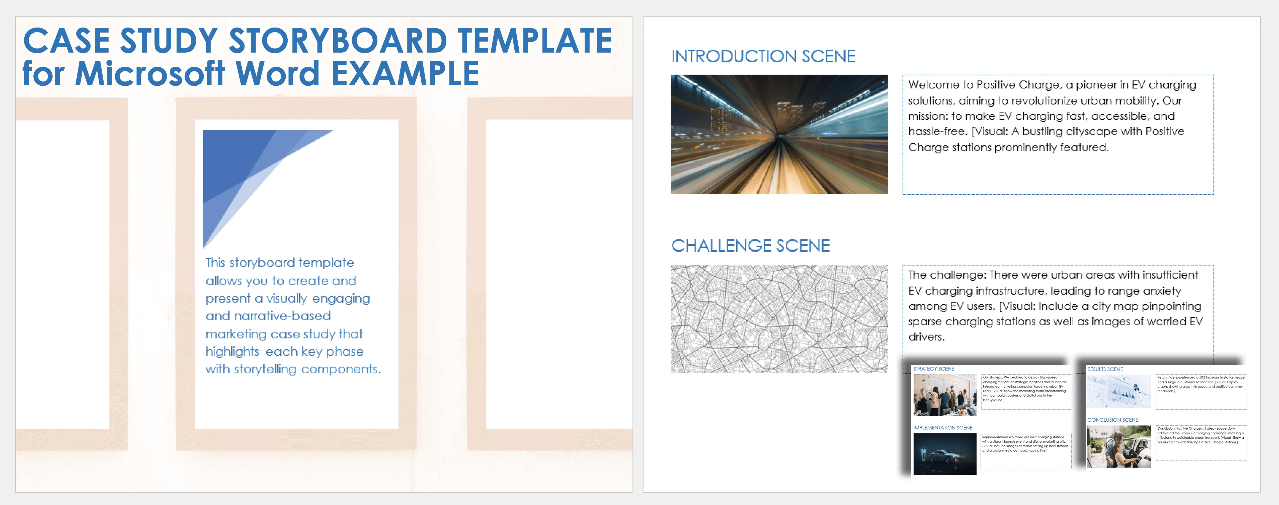 Case Study Storyboard Example Template for Microsoft Word