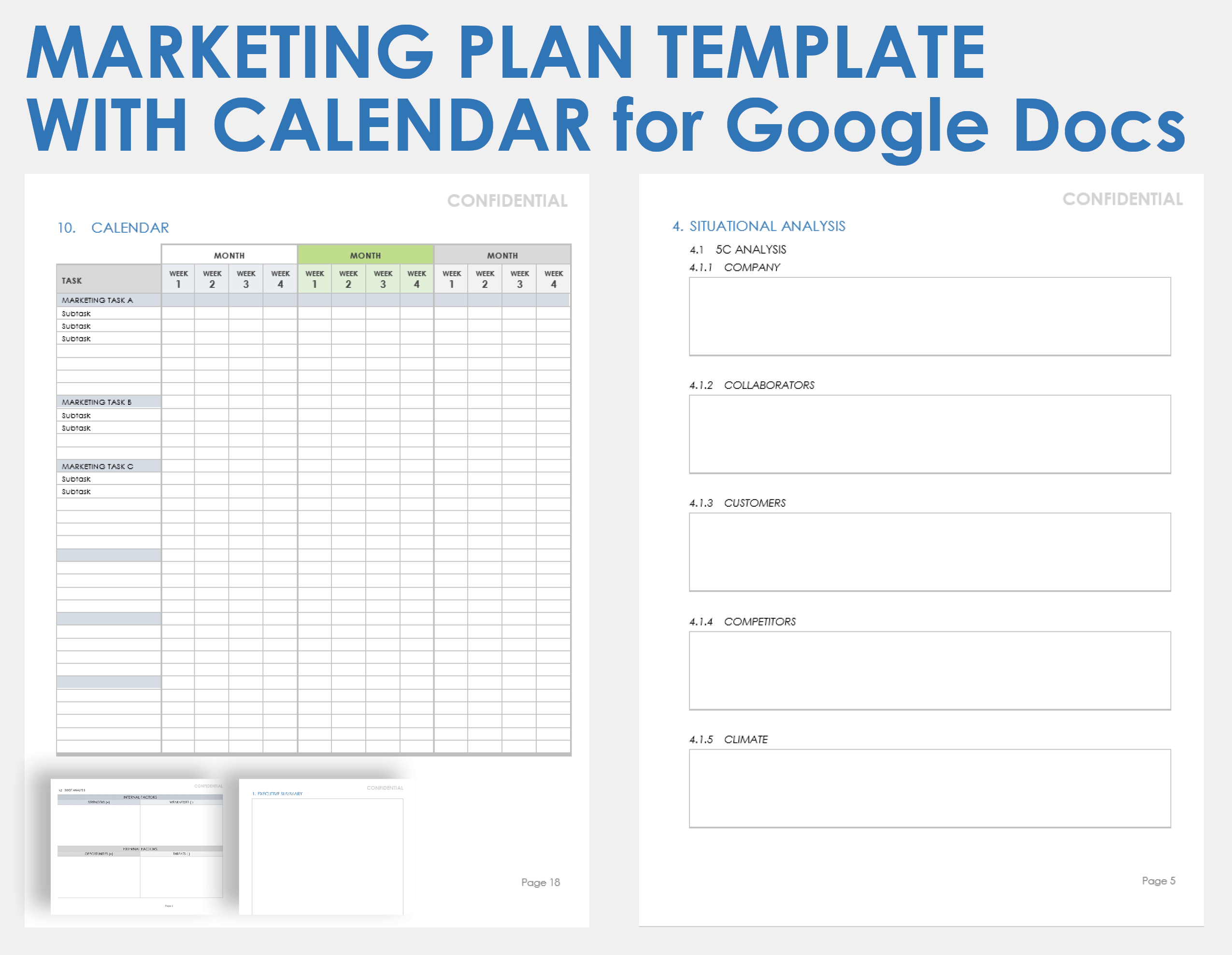 Marketing Plan Template With Calendar