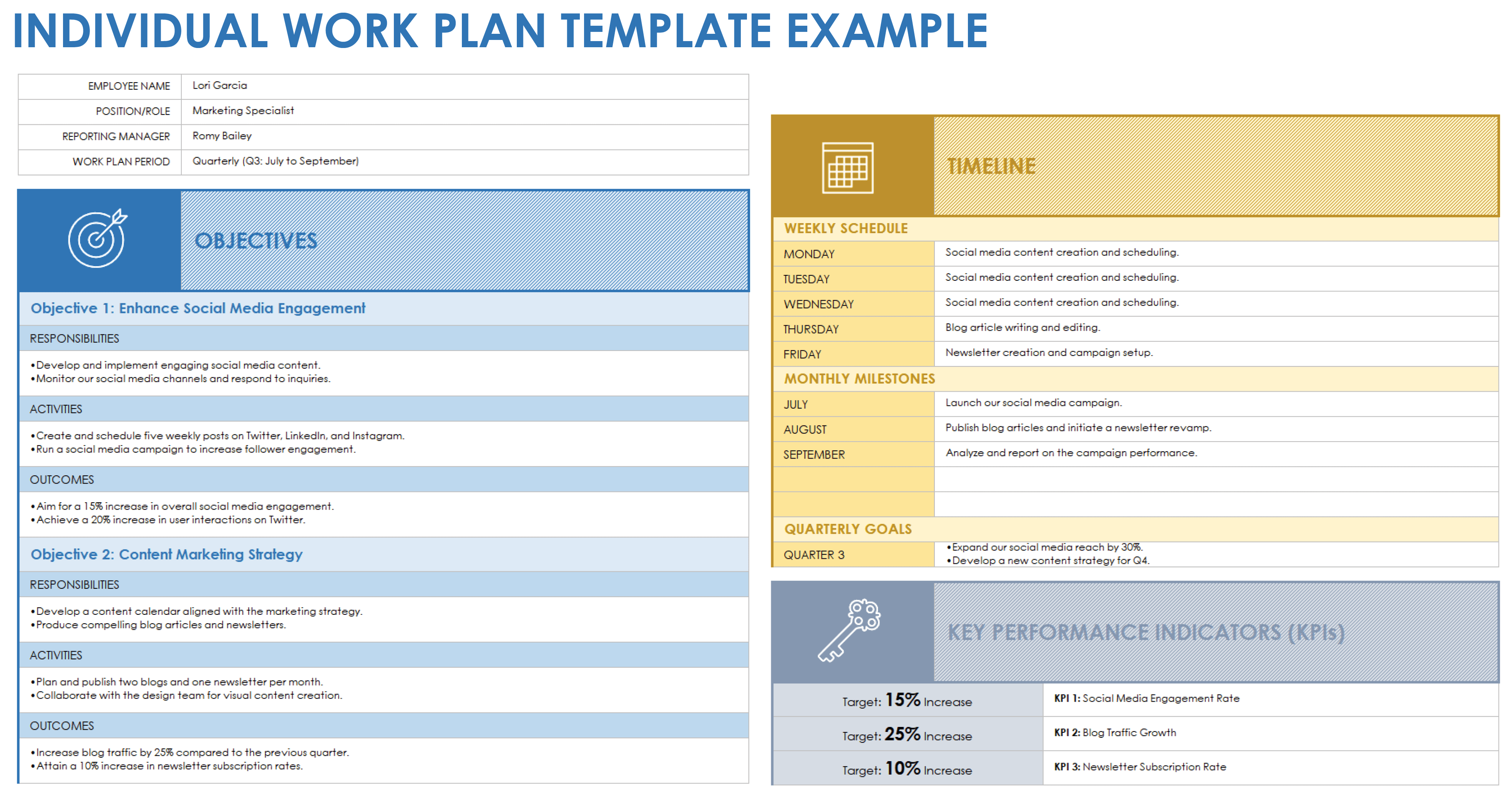 Individual Work Plan Example Template