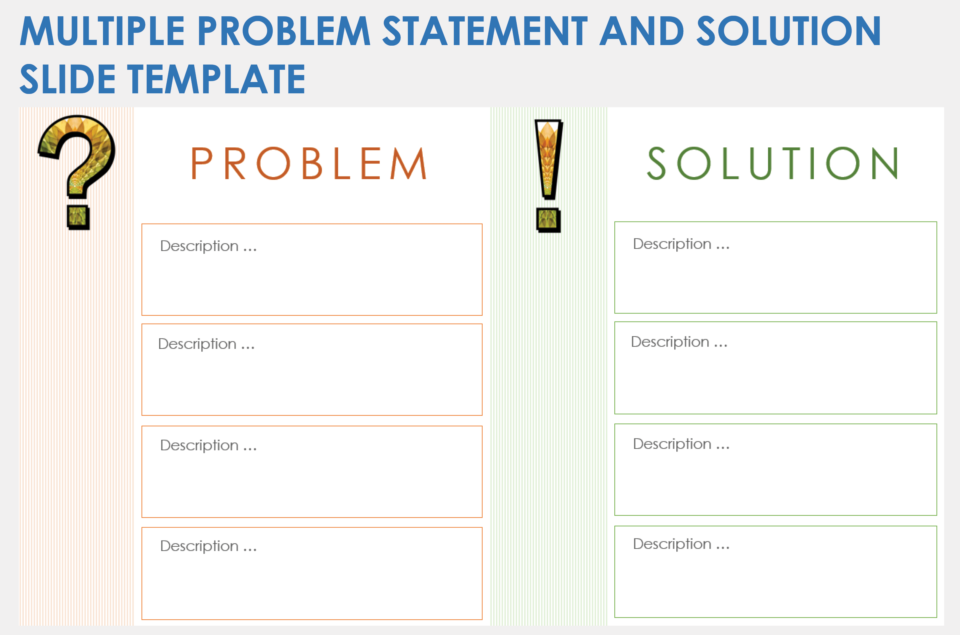 Multiple-Problem Statement and Solution Slide Template