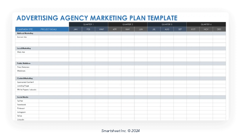 advertising agency marketing plan template