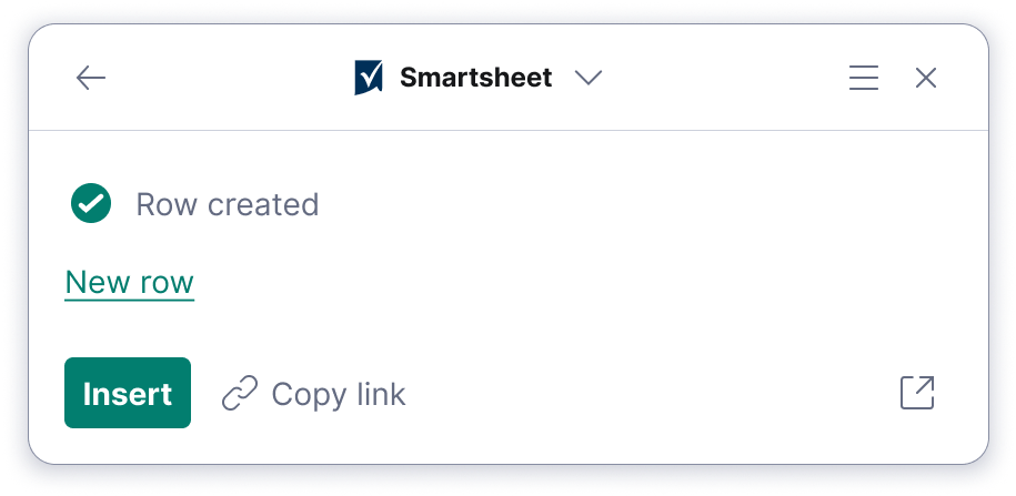 Smartsheet Confirmation