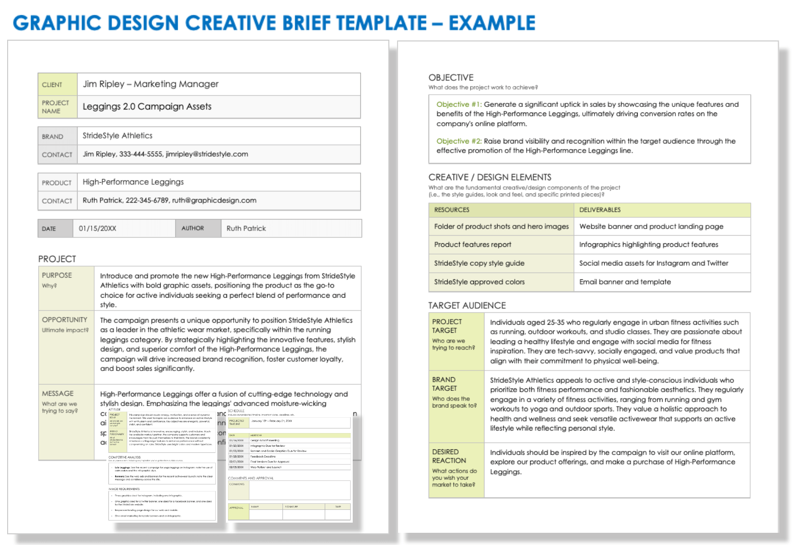 Graphic Design Creative Brief Example Template