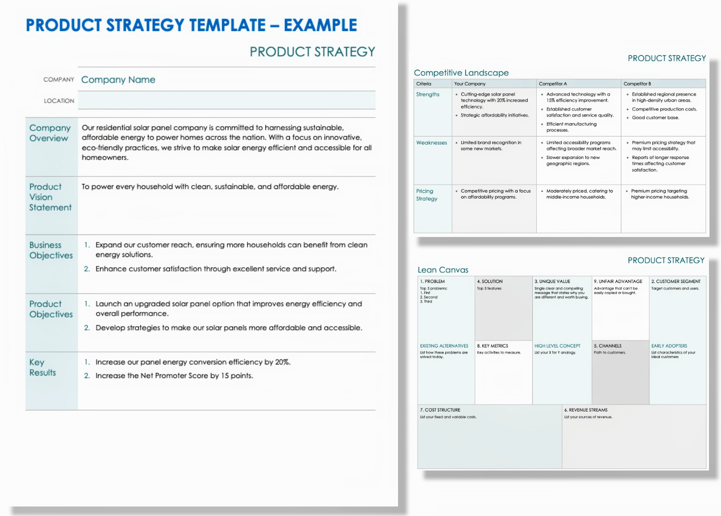 Product Strategy Example Template