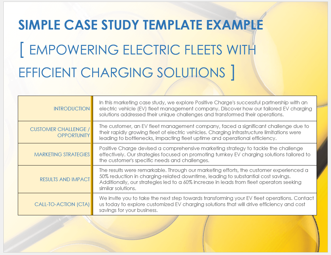 Simple Case Study Example Template