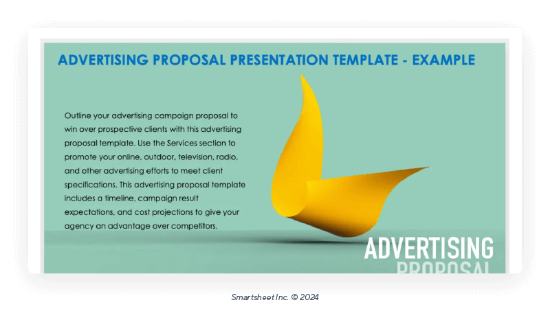 advertising agency proposal presentation with example data