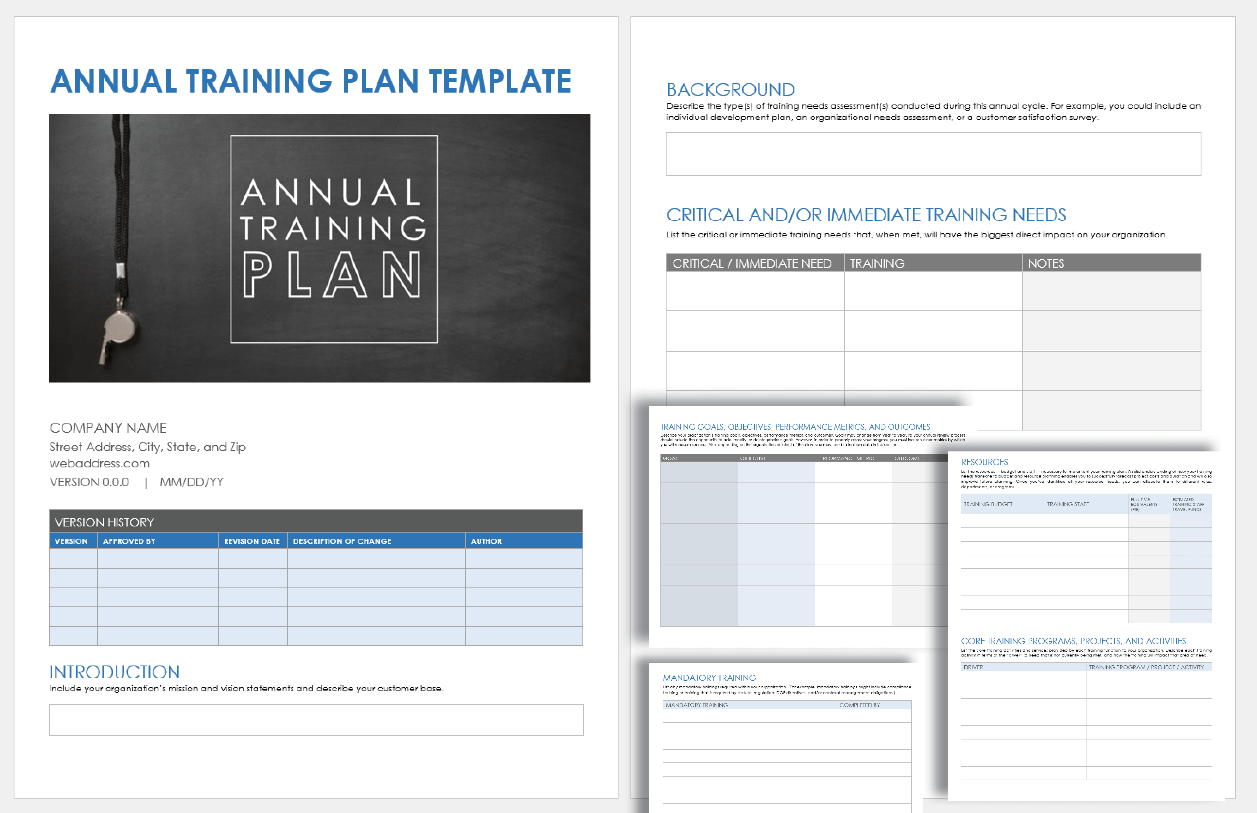 Annual Training Plan Template