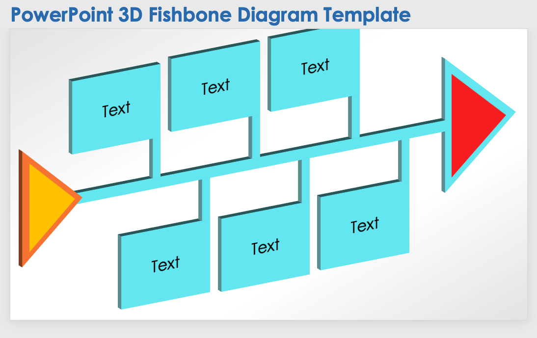 PowerPoint 3D Fishbone Diagram Template