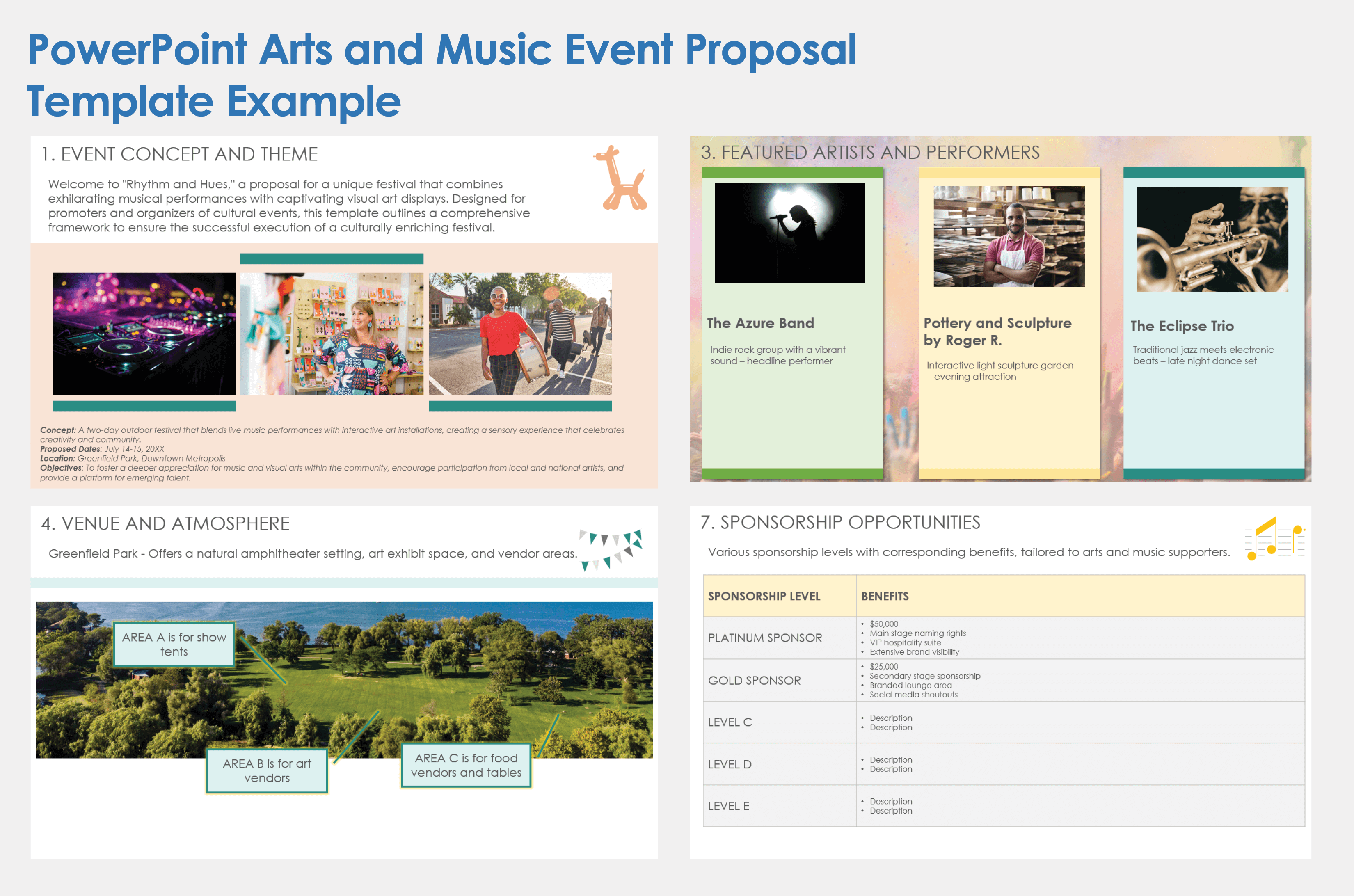 Powerpoint Arts and Music Event Proposal Template