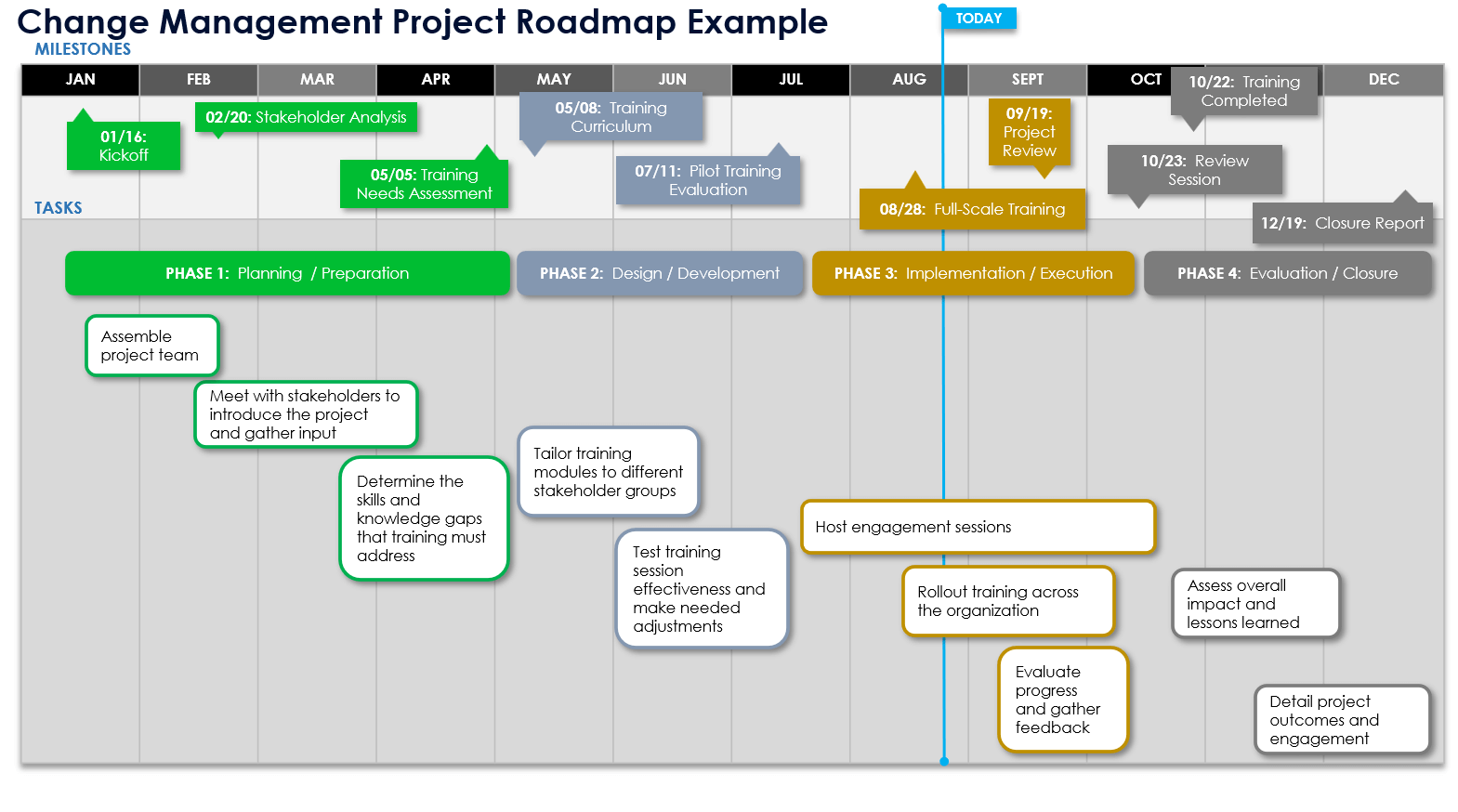 Change Management Project Roadmap Template