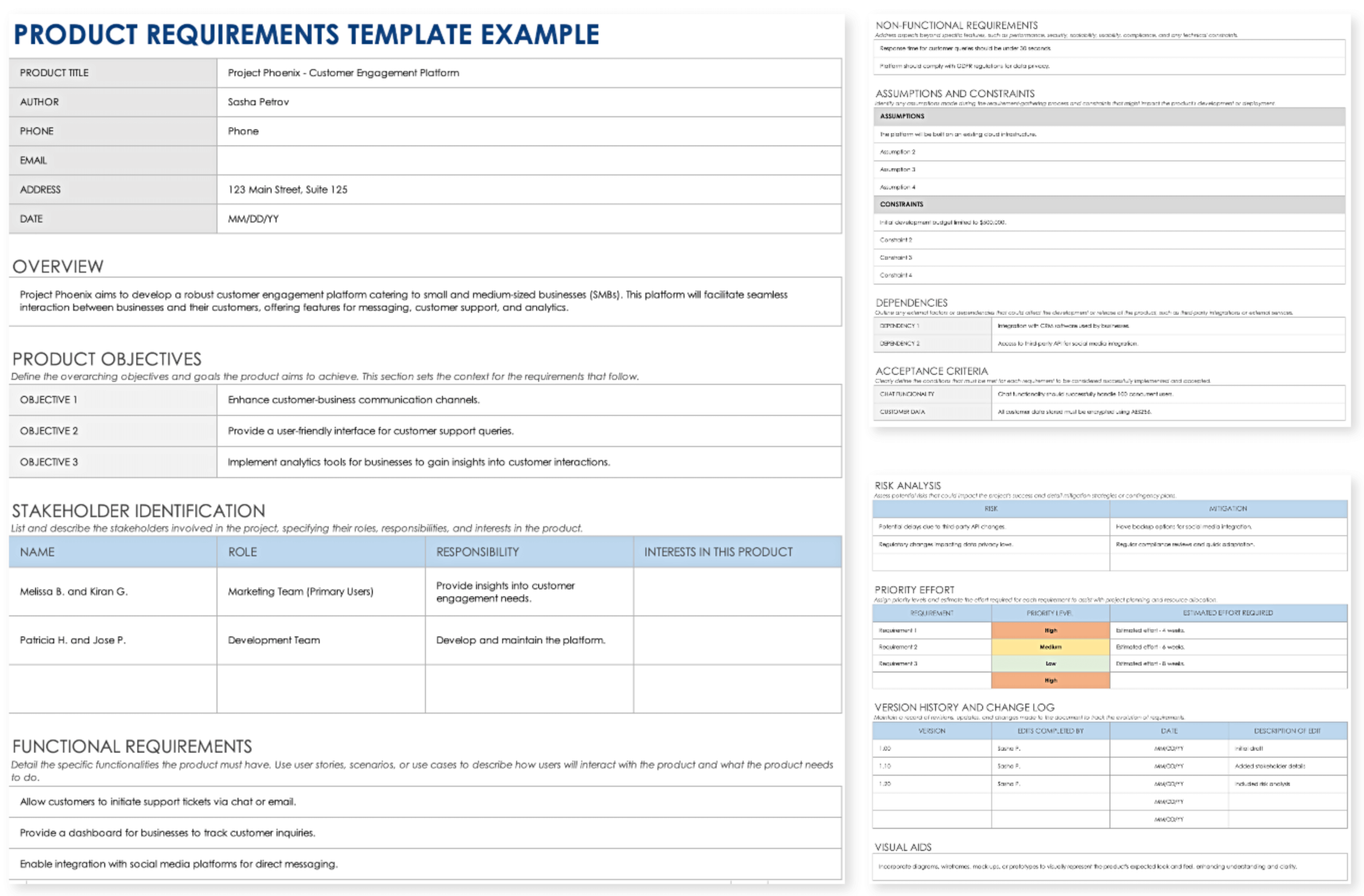 Product Requirement Document Template