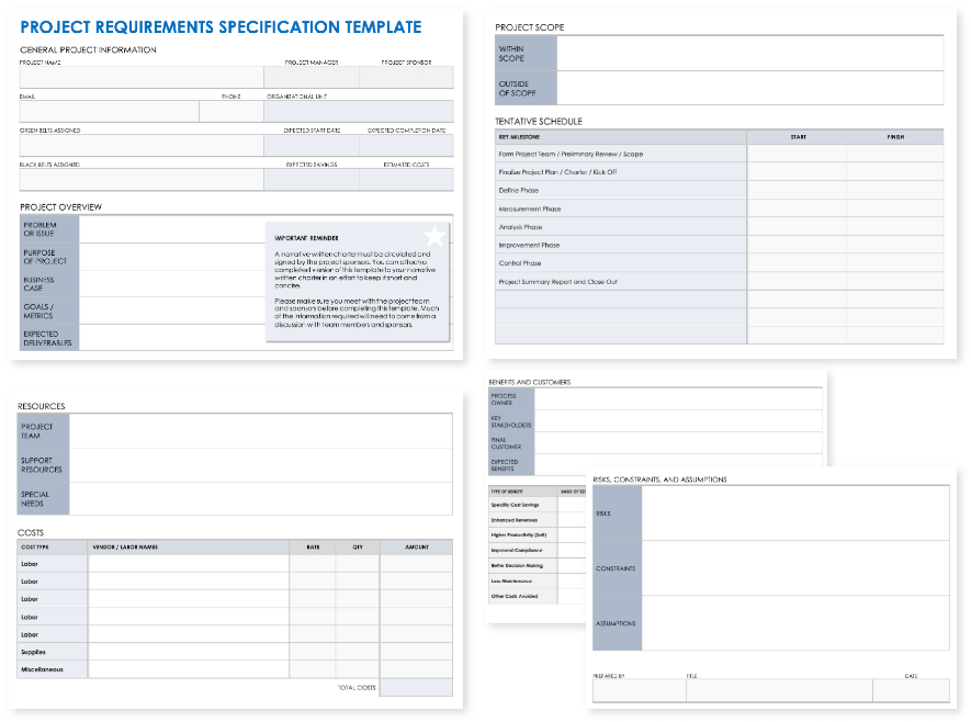 Project Requirements Specification Template