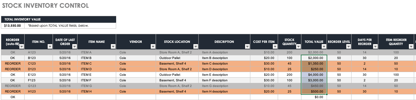 Excel Inventory Stock Control Template How-To