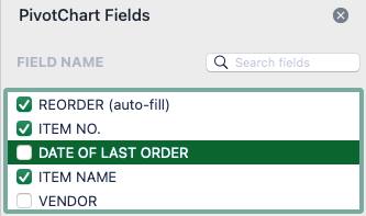 Excel Inventory Stock Control Template Pivot Chart Change Fields