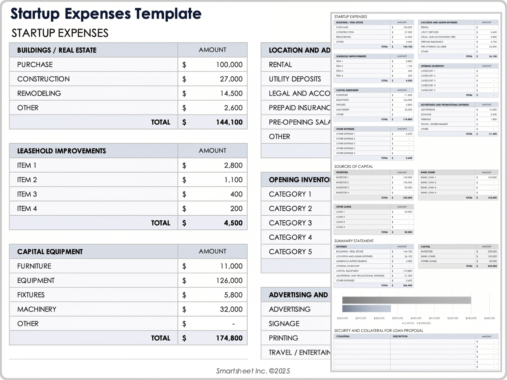 Startup Expenses Template