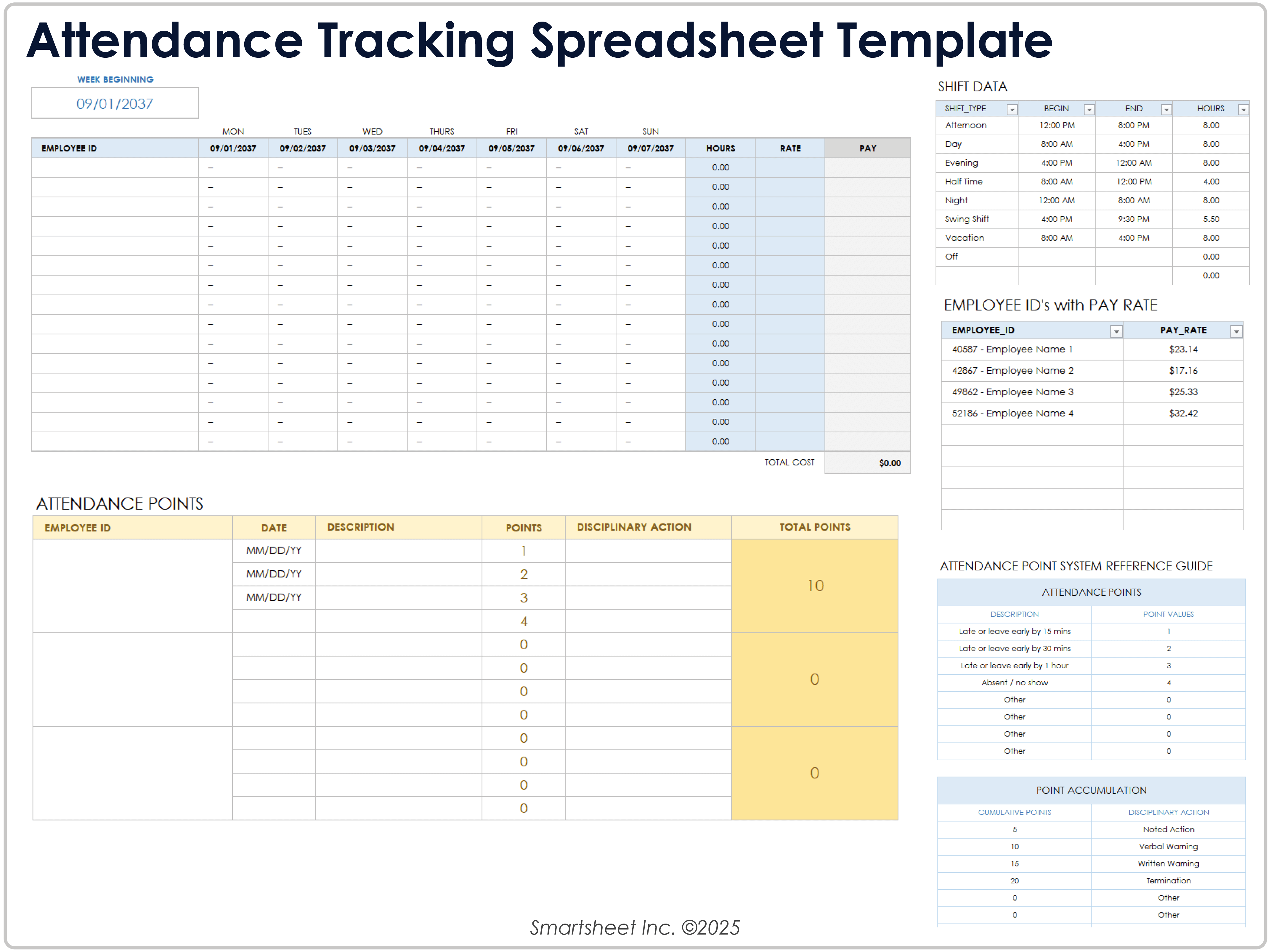 Attendance Tracking Spreadsheet Template