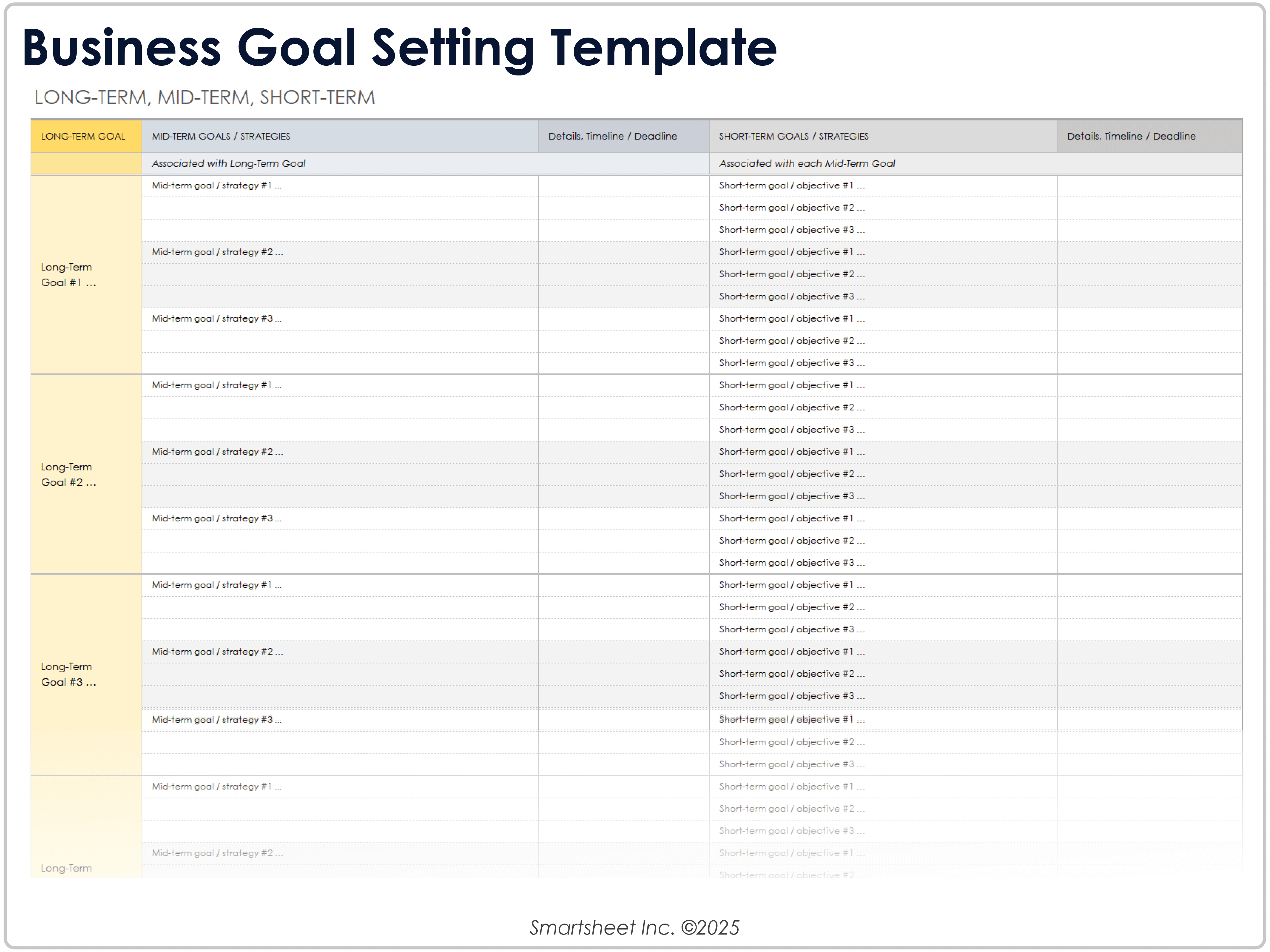 Business Goal Setting Template 9237