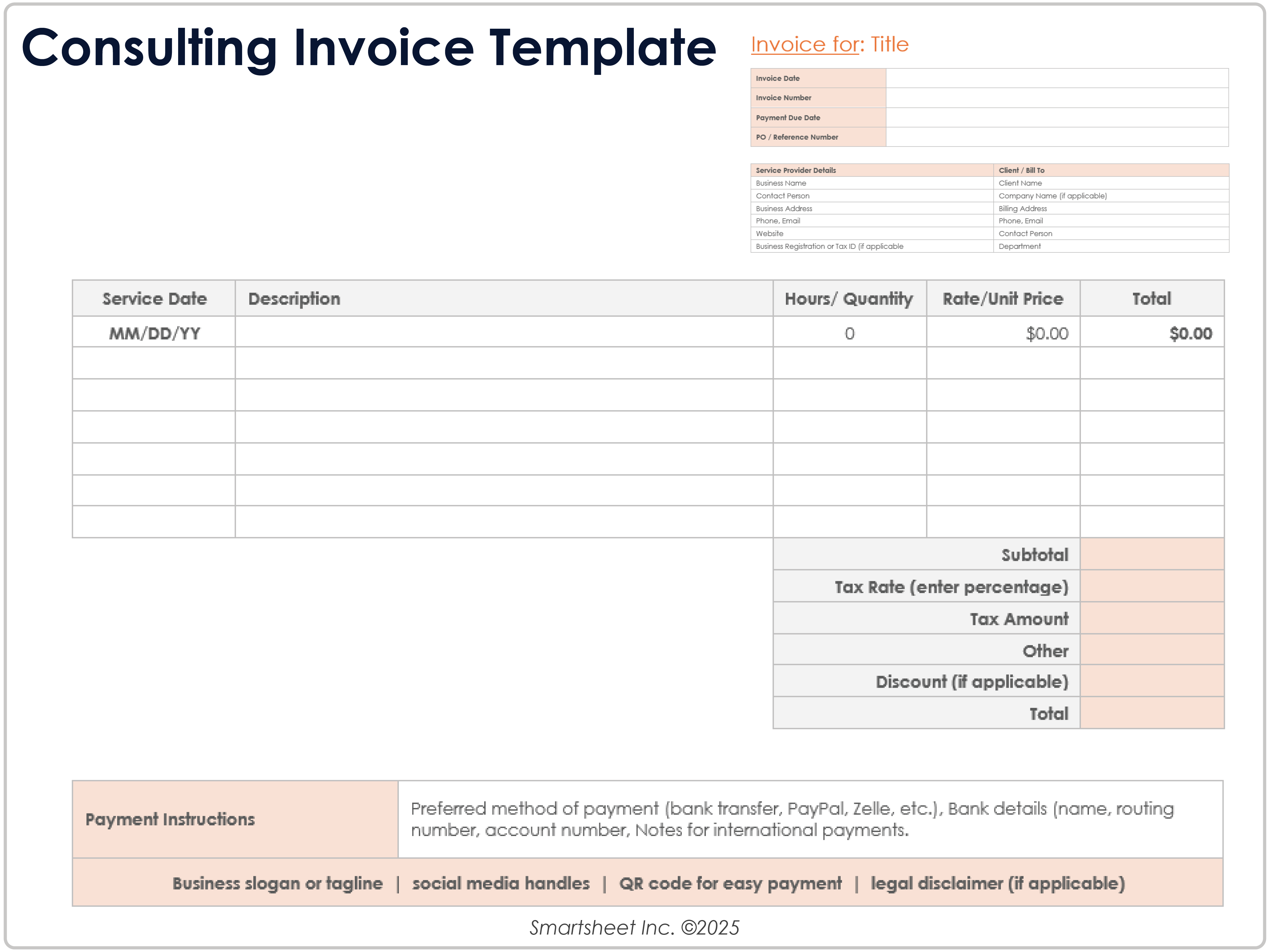 Consulting Invoice Template