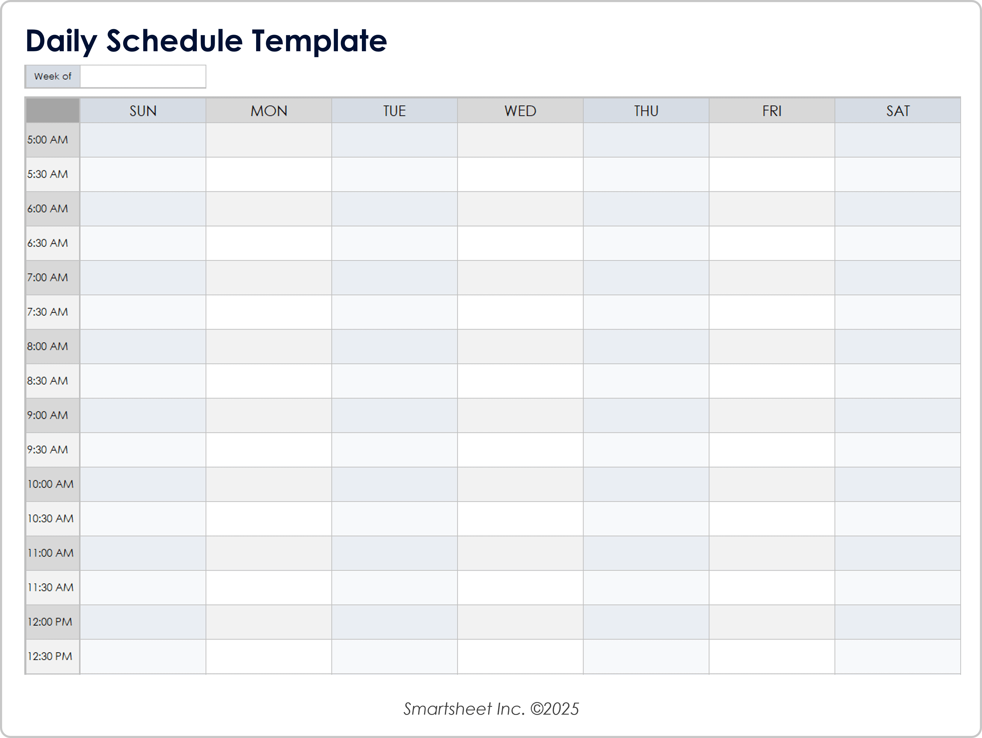 Daily Schedule Template