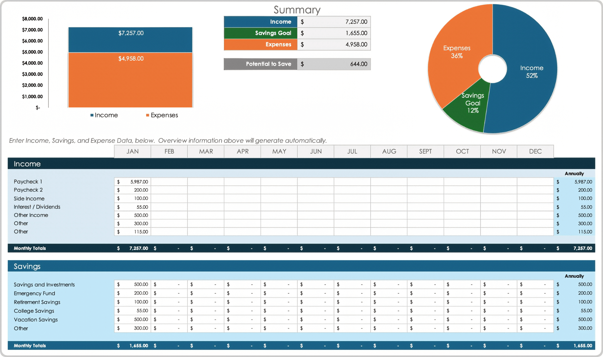 Download Personal Budget Template