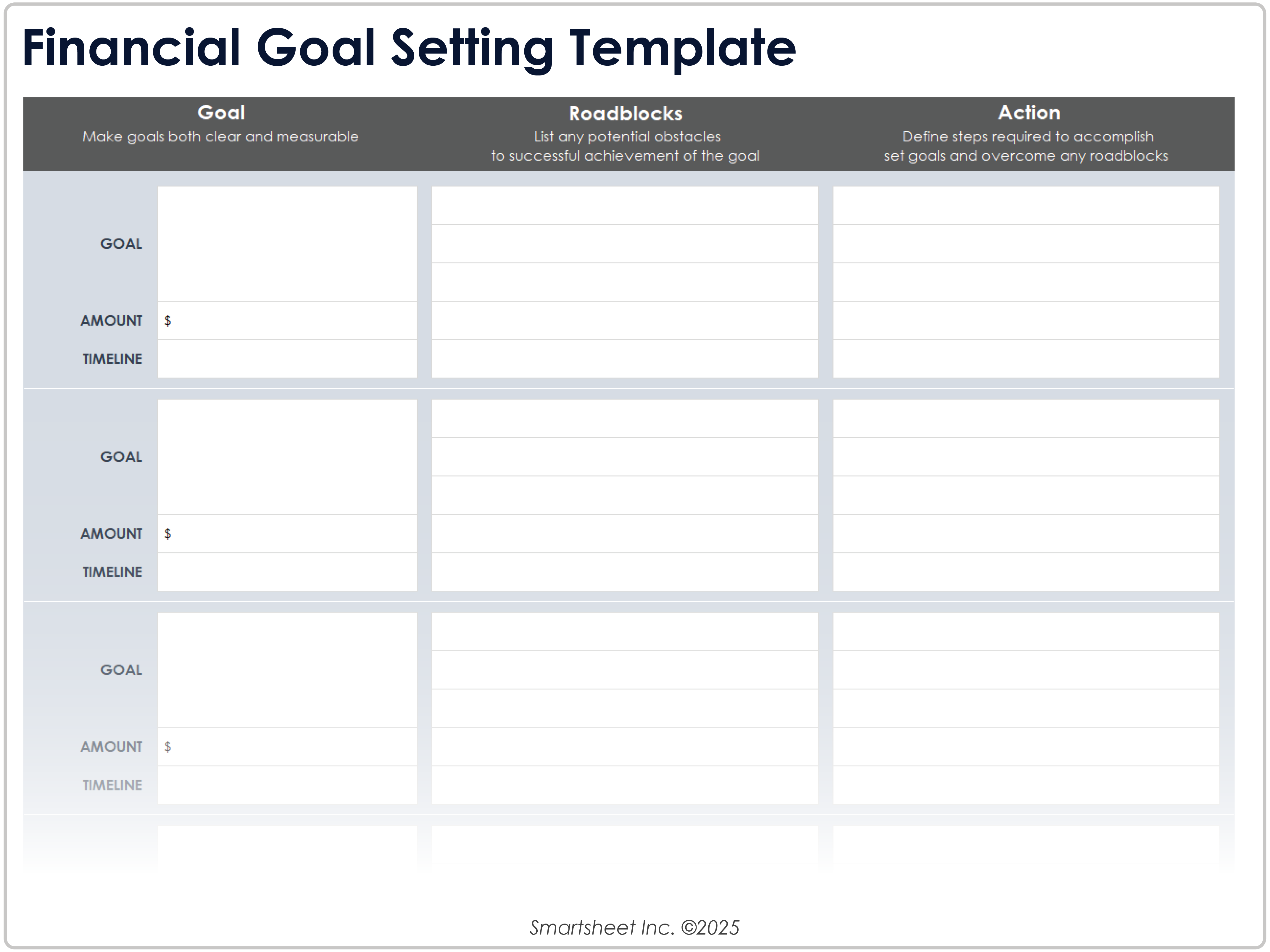 Financial Goal Setting Template 9237