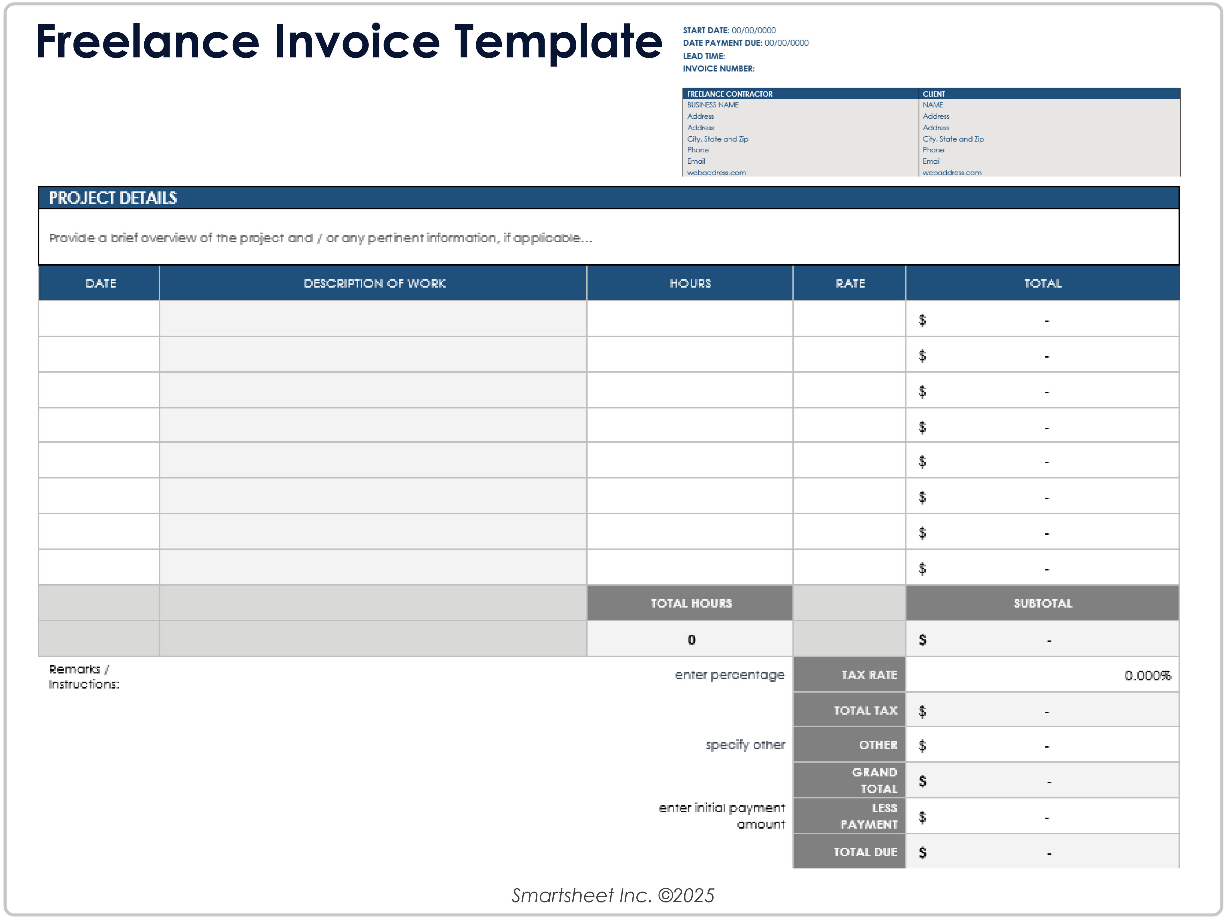 Freelance Invoice Template