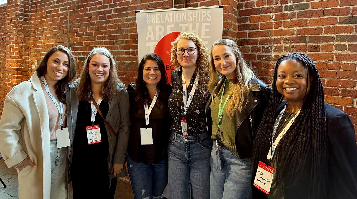 Group of six women attendees at the Tech Regatta