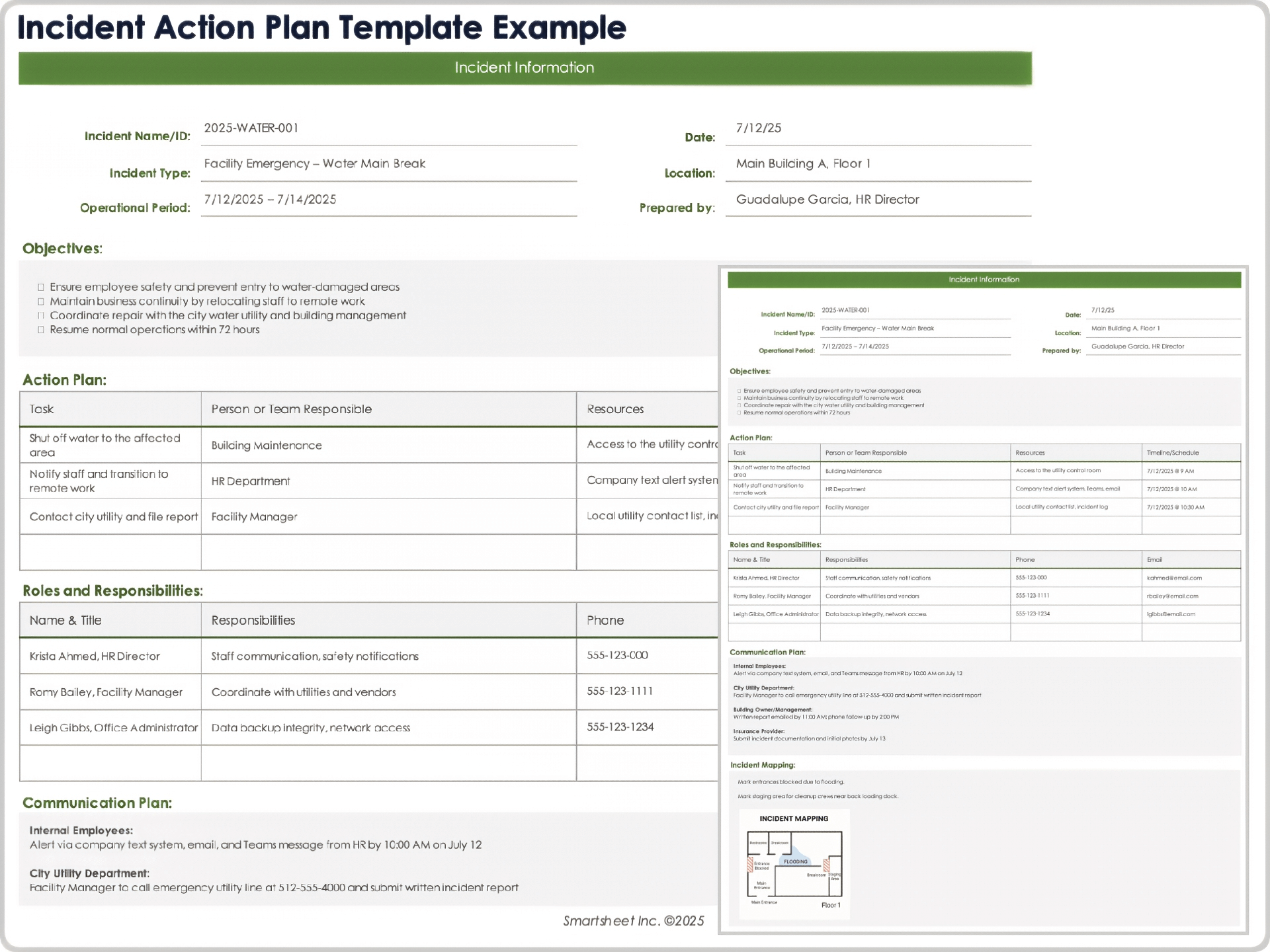 Incident Action Plan Template Example