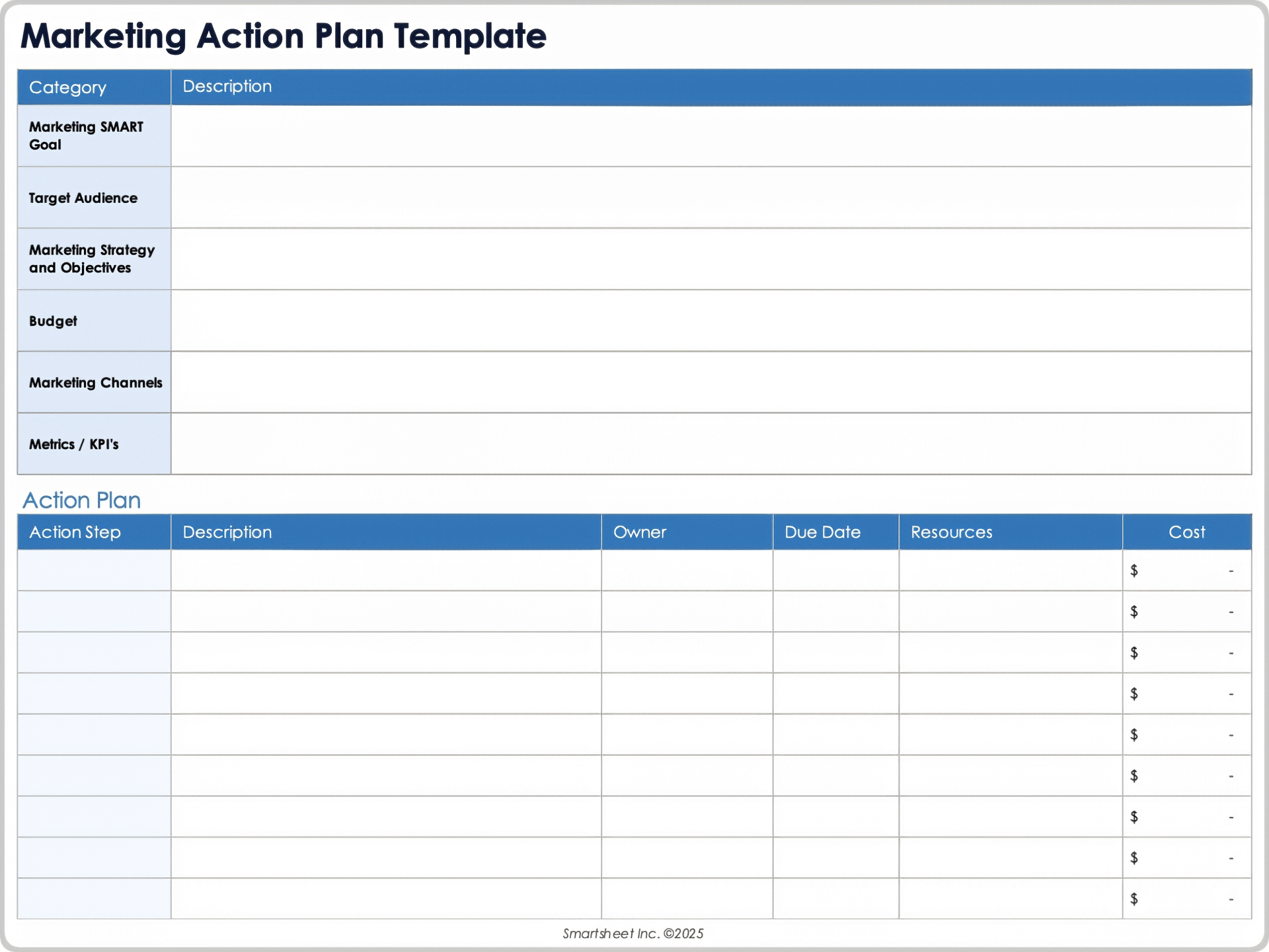 Marketing Action Plan Template