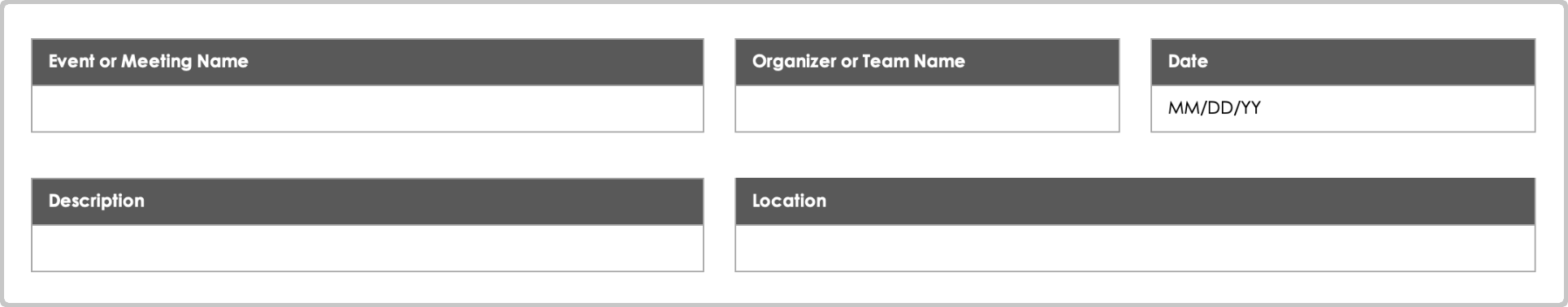 Monthly Attendance Spreadsheet Template Header Section