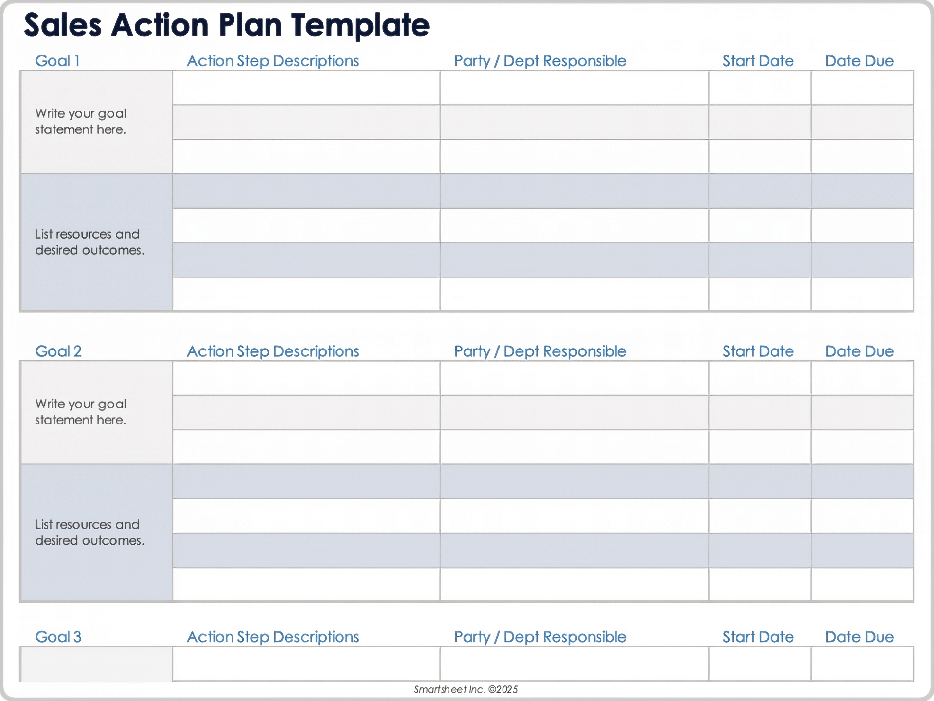 Sales Action Plan Template