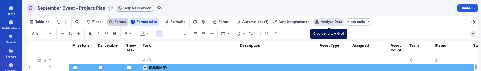 Analyze data now available in board, table, and timeline views