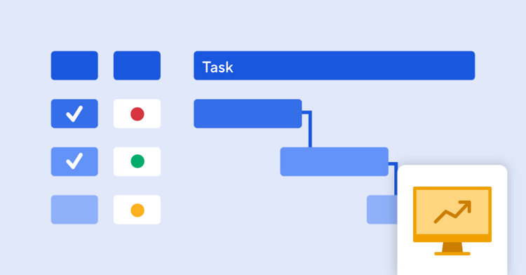 Agile project with burndown template icon