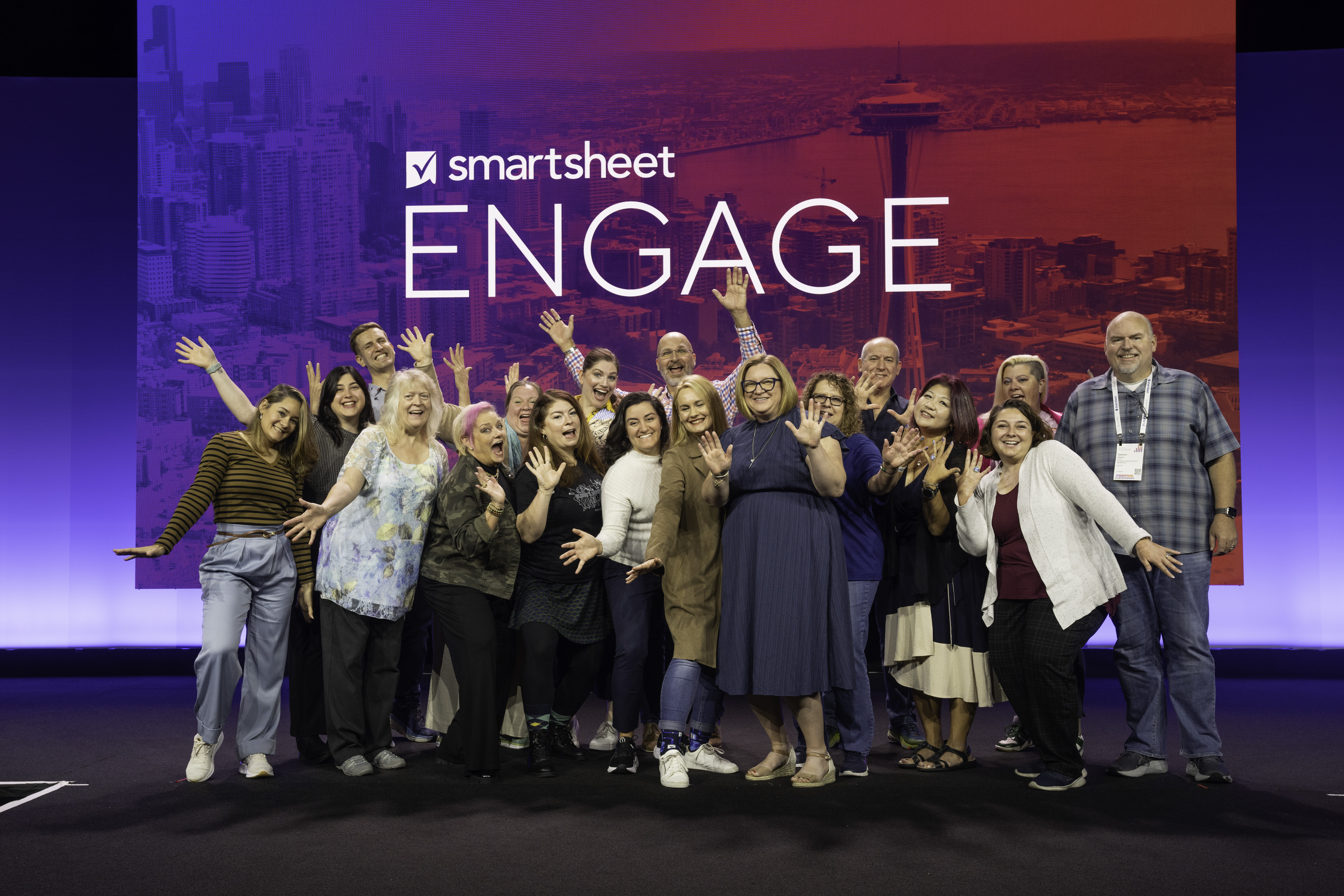 Group photo of staff at Smartsheet ENGAGE 2024
