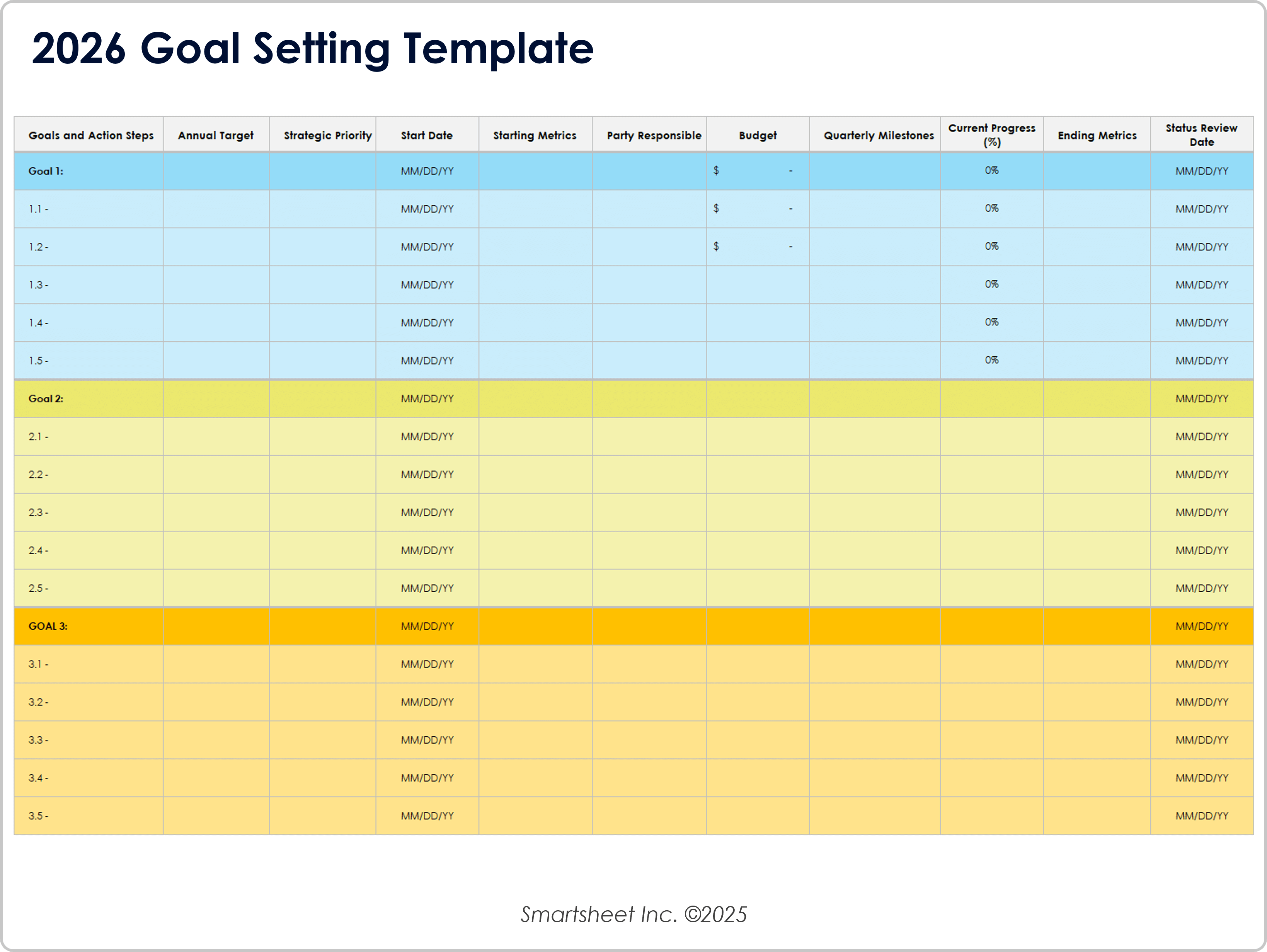 2026 Goal Setting Template