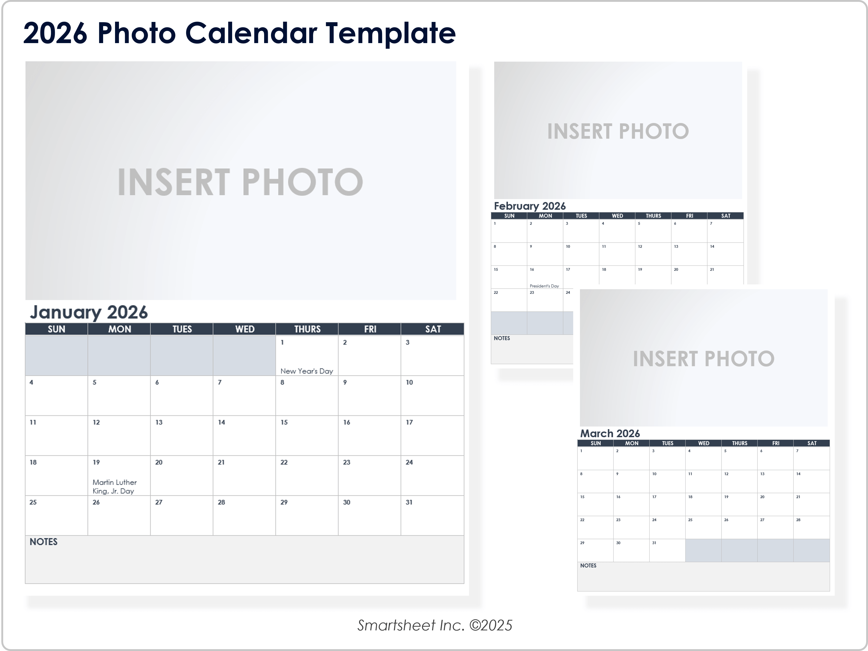 2026 Photo Calendar Template