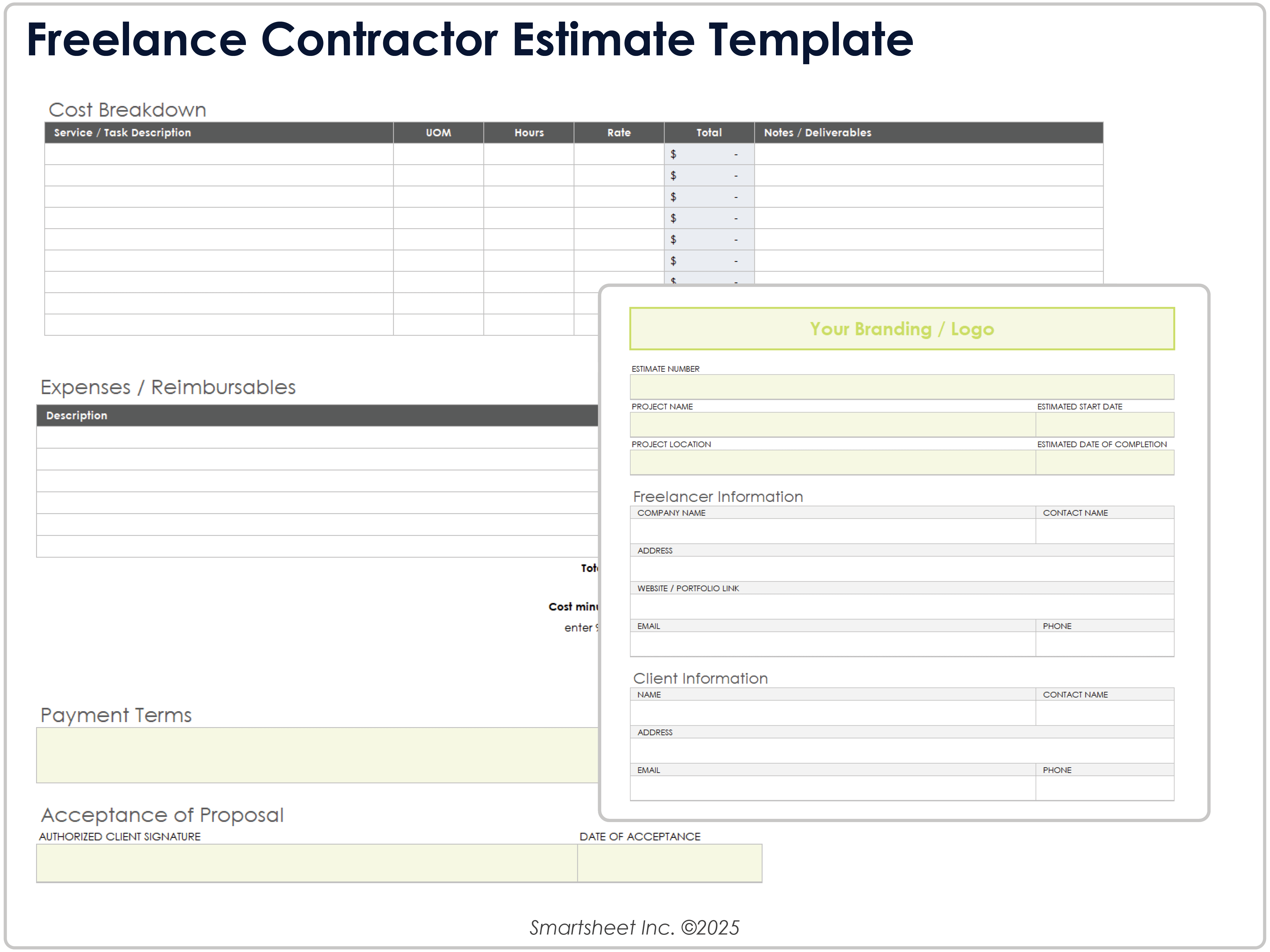 Freelance Contractor Estimate Template