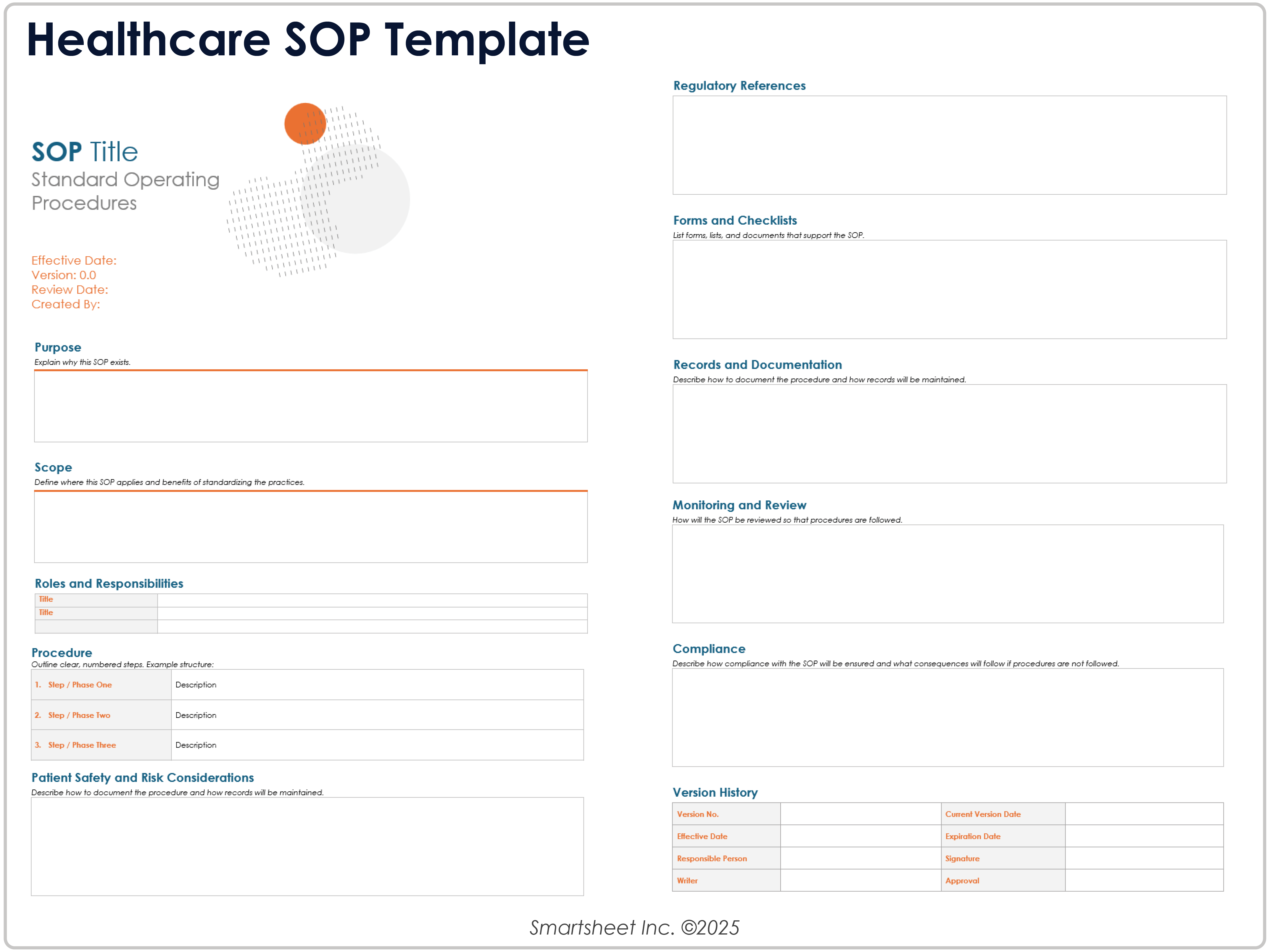 Healthcare SOP Template
