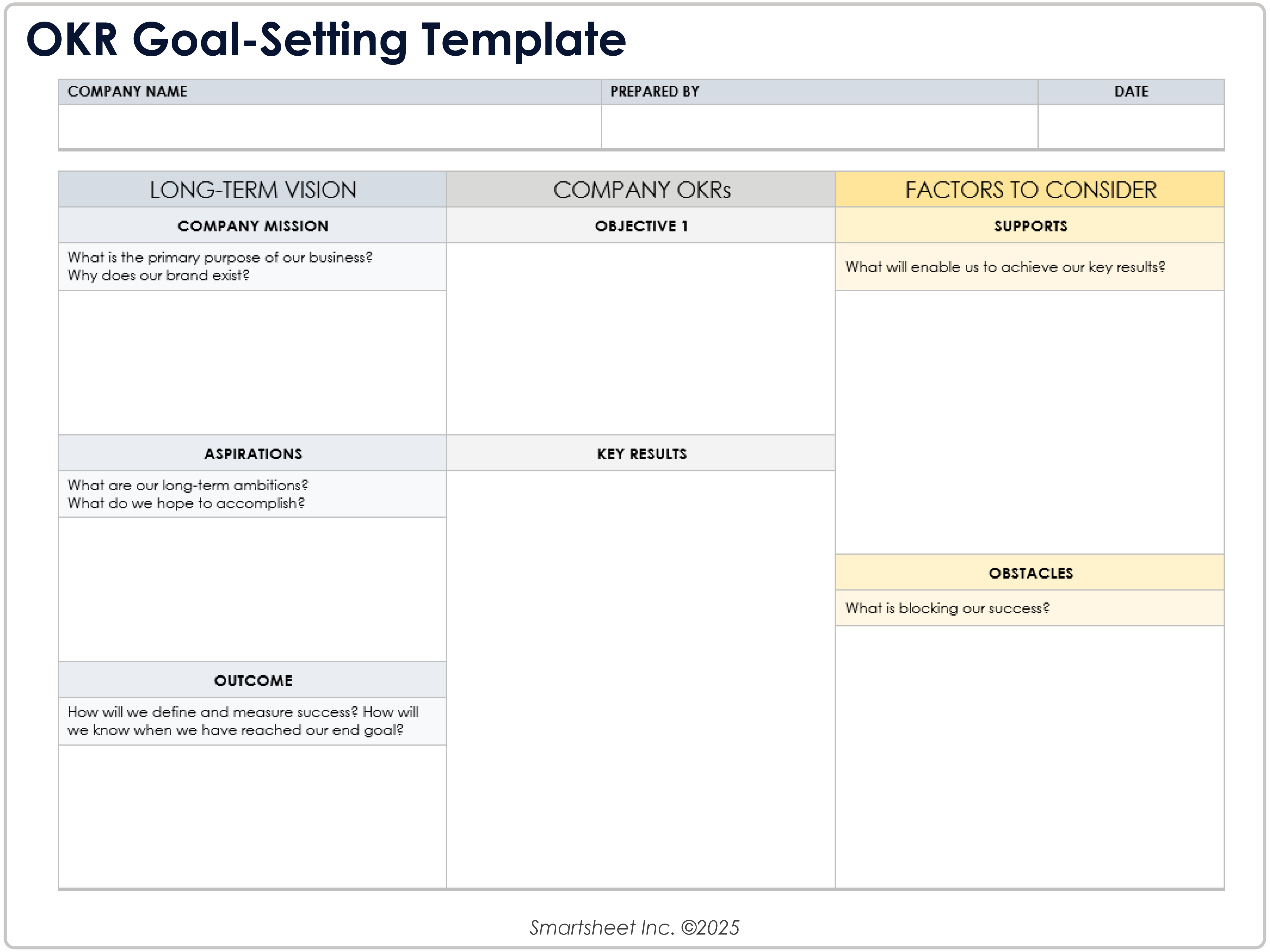 OKR Goal Setting Template