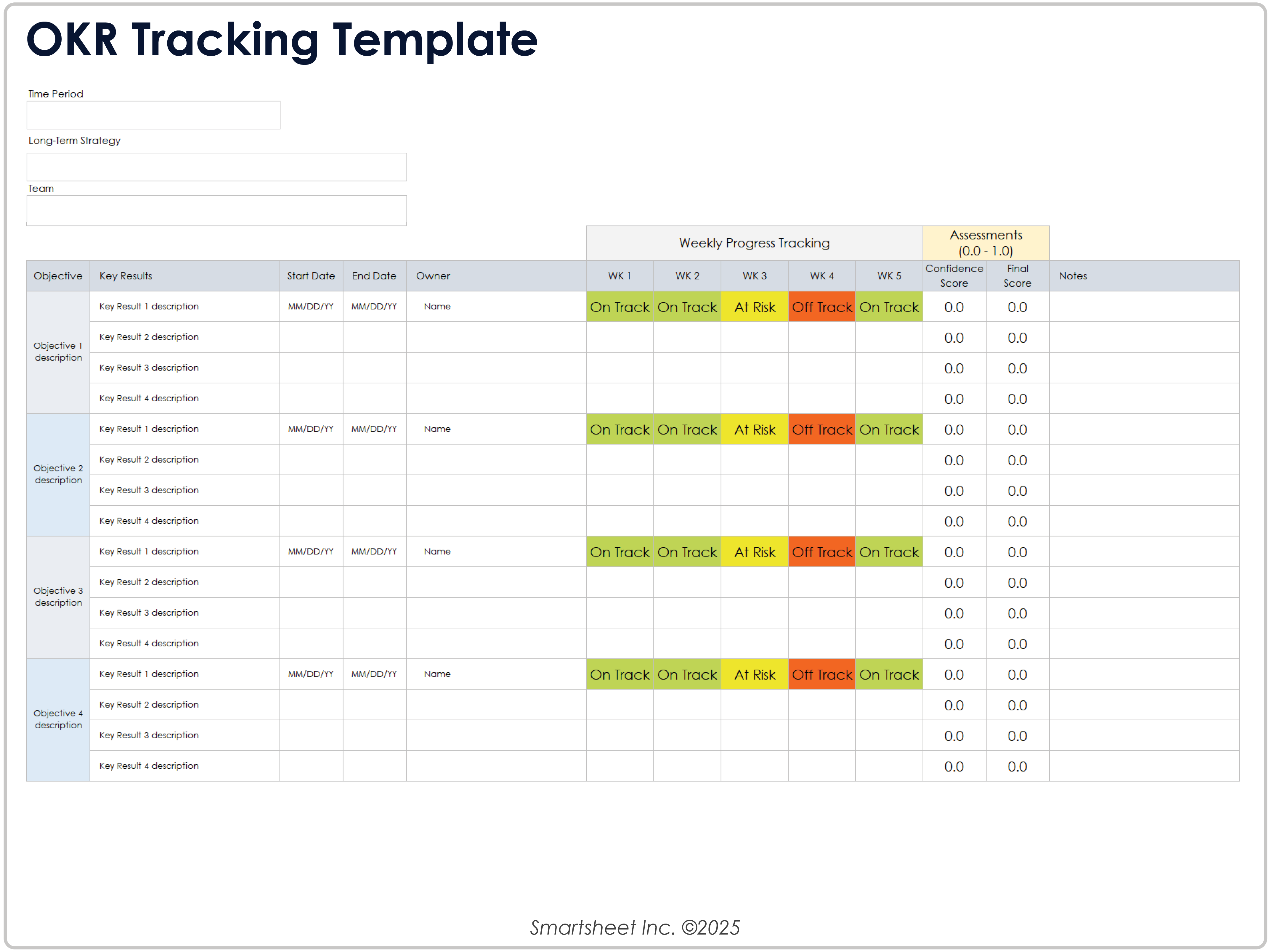 OKR Tracking Template