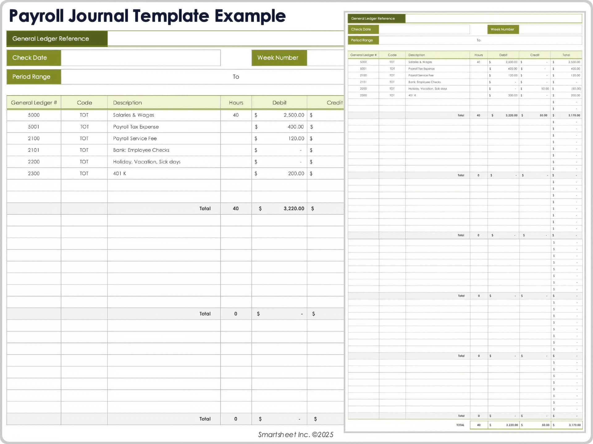 Payroll Journal Template Example