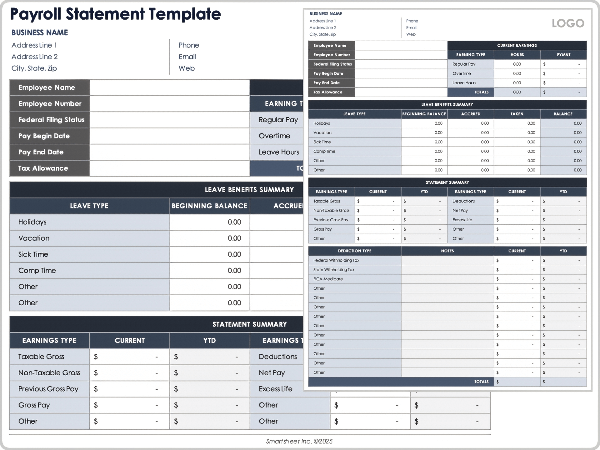 Payroll Statement Template