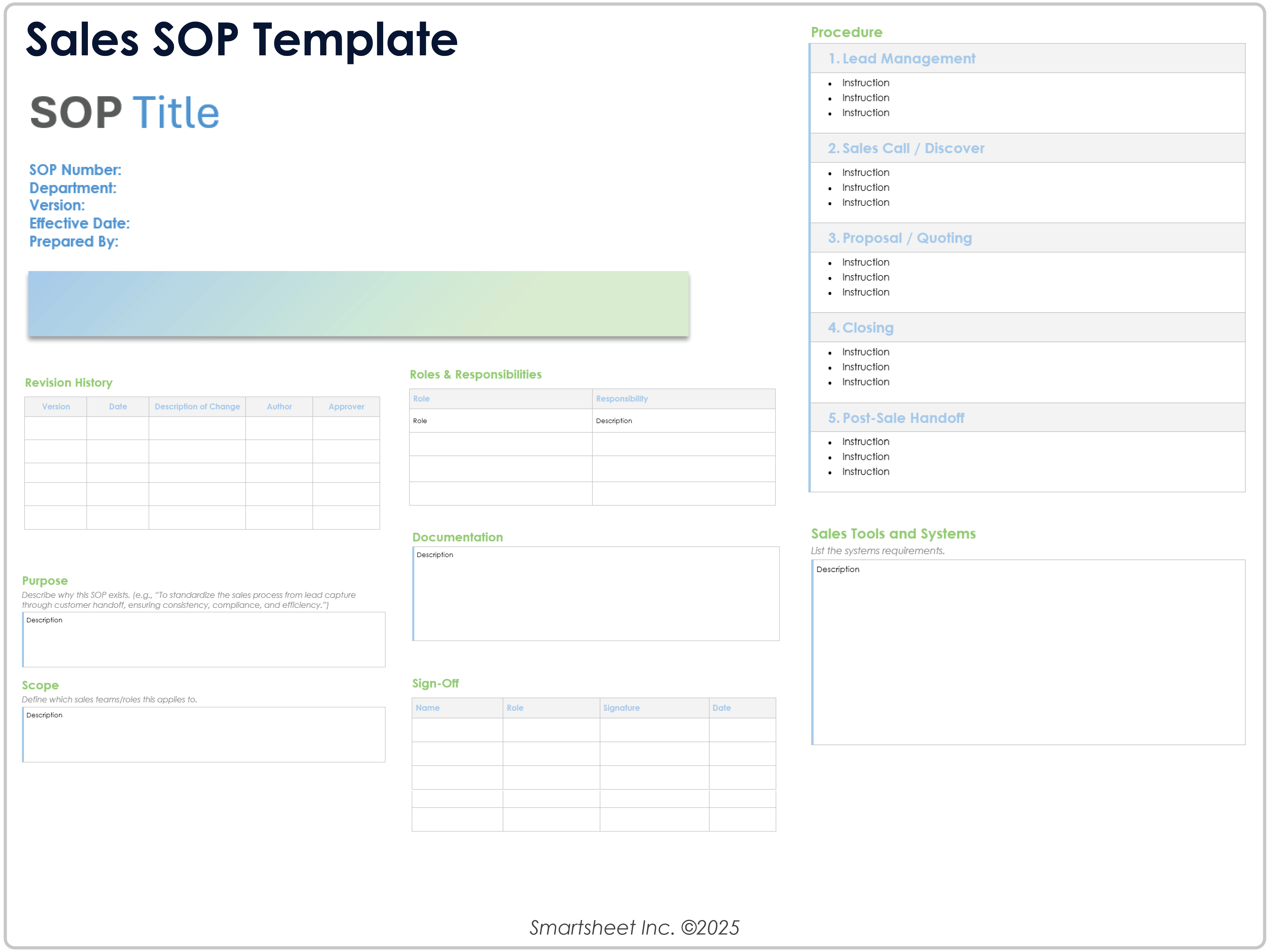 Sales SOP Template WORD