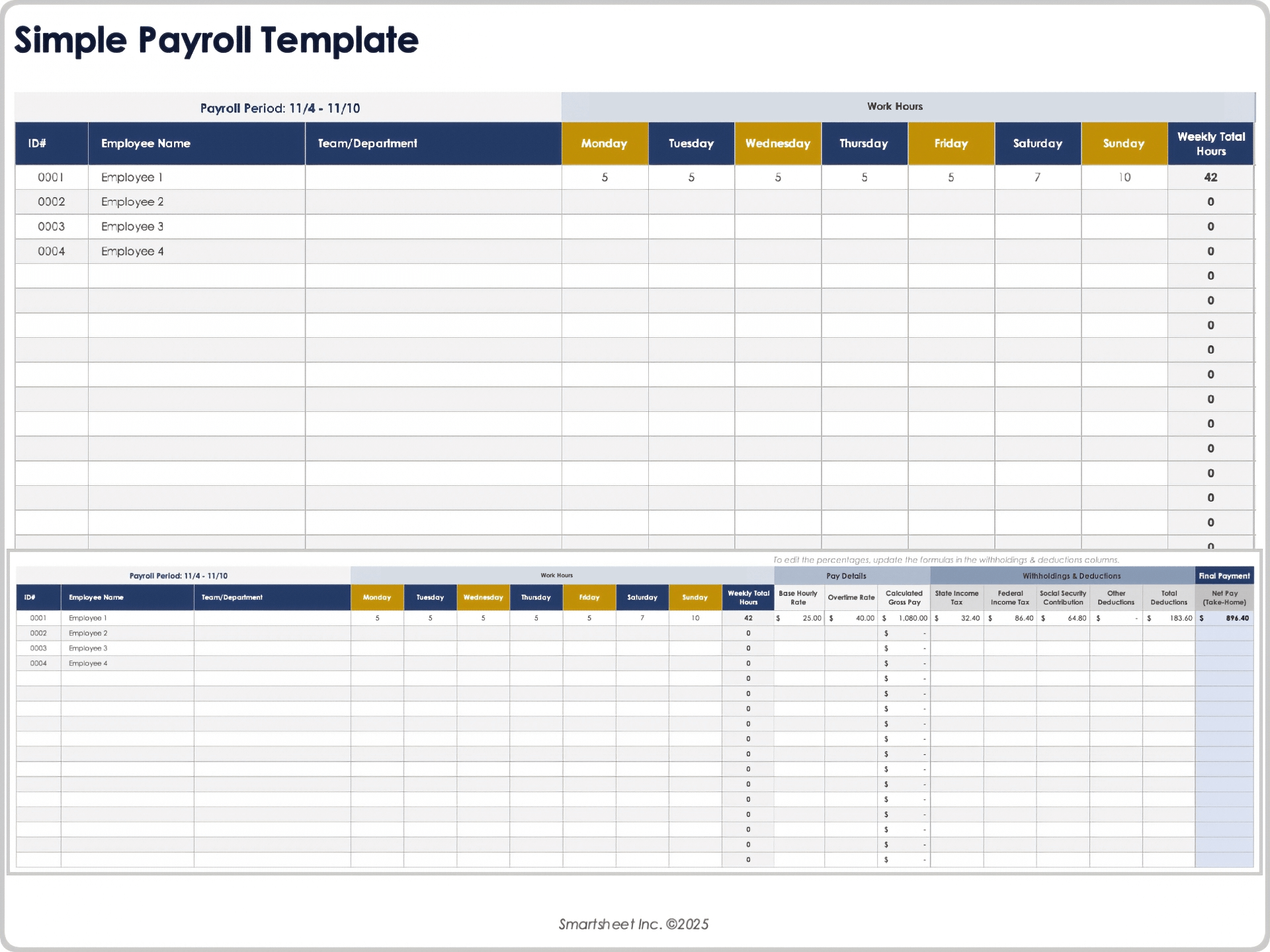 Simple Payroll Template