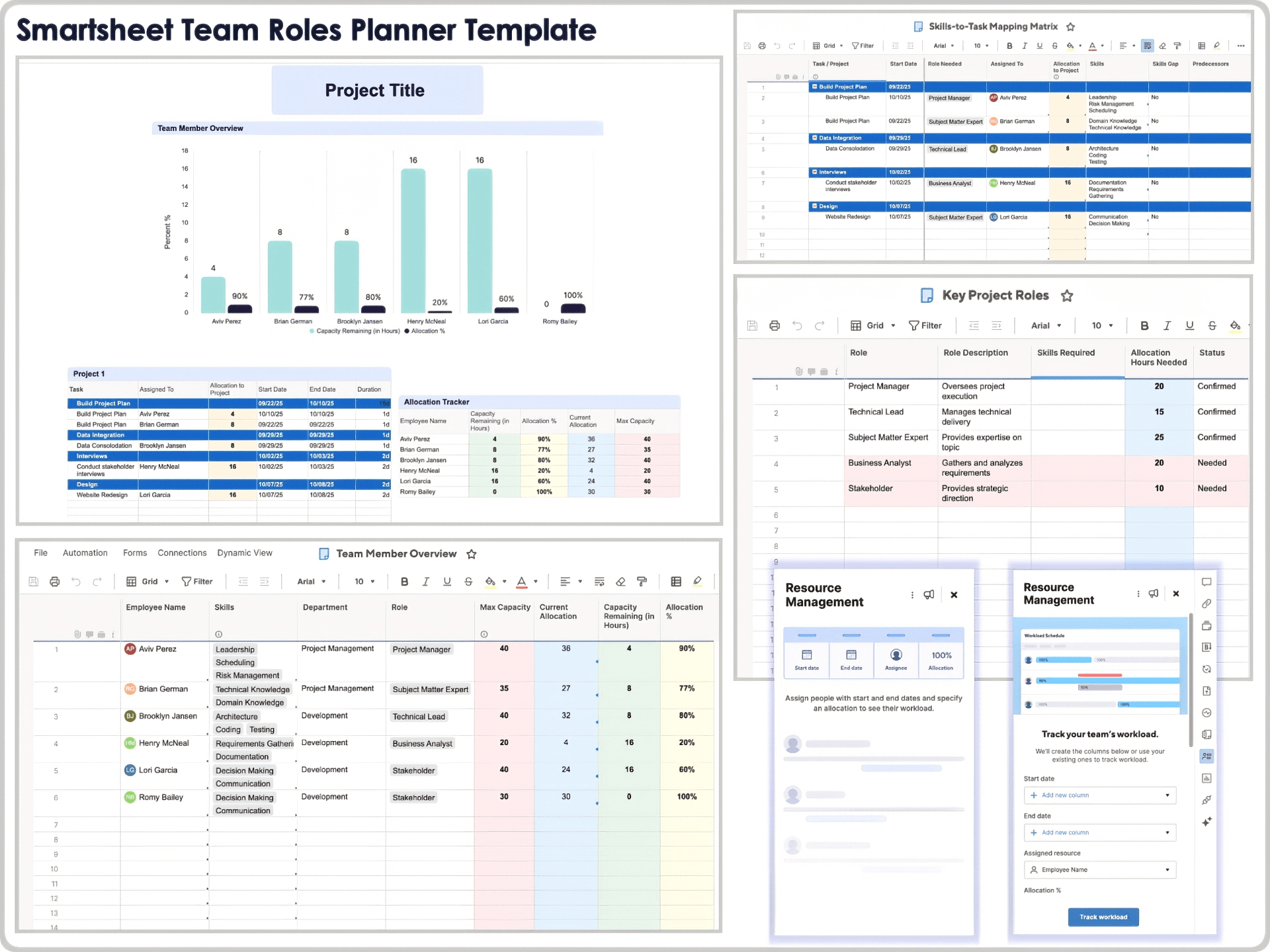 Smartsheet Team Roles Planner Template