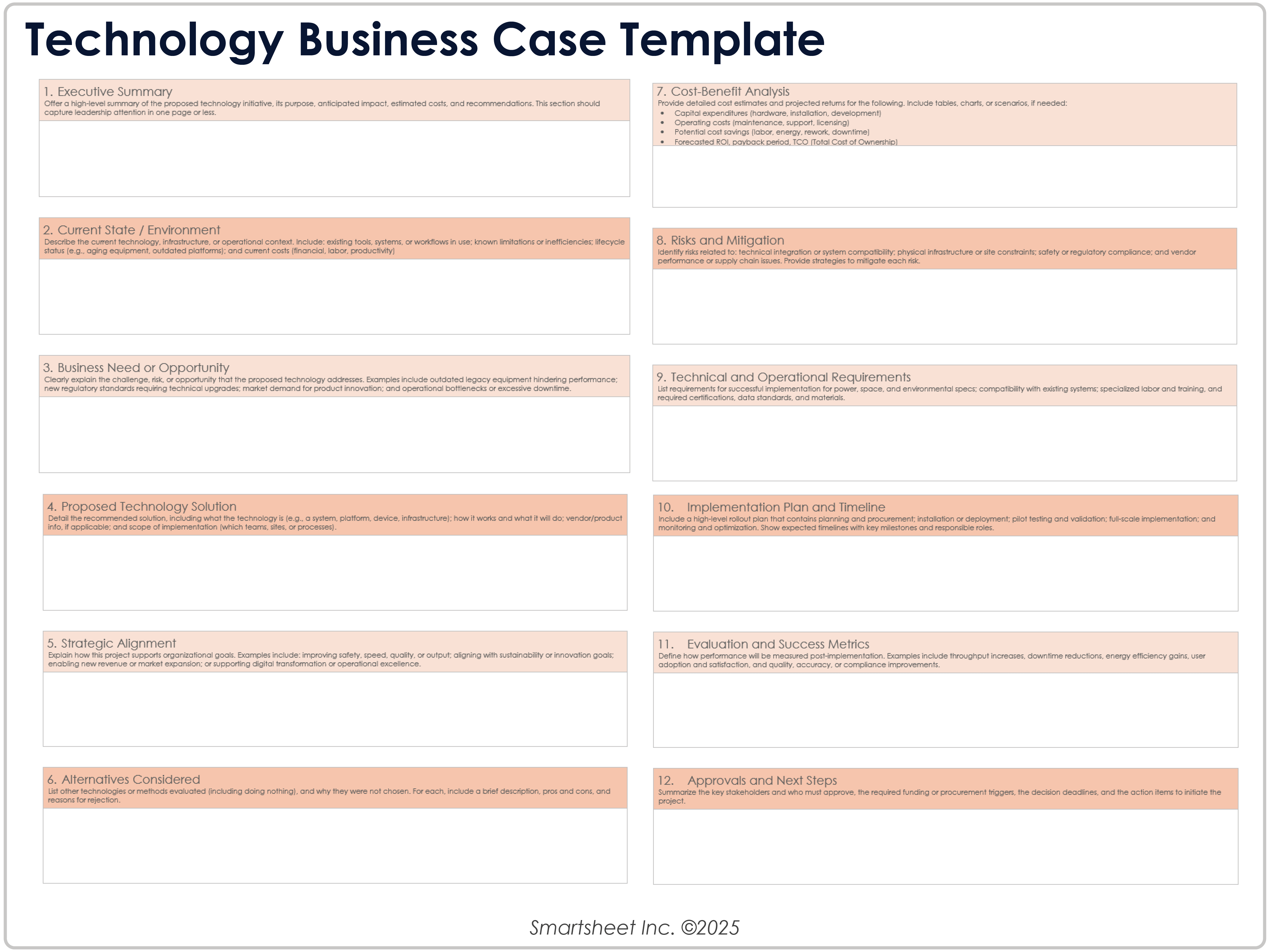 Technology Business Case Template